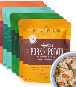 Portland Pet Food Company Fresh Dog Food Pouches - Human-Grade Topper Mix-Ins & Wet Pet Meals - Small & Large Breed Puppy & Senior Dogs - Gluten-Free Meal Toppers, Made in The USA - 8 Pack Variety