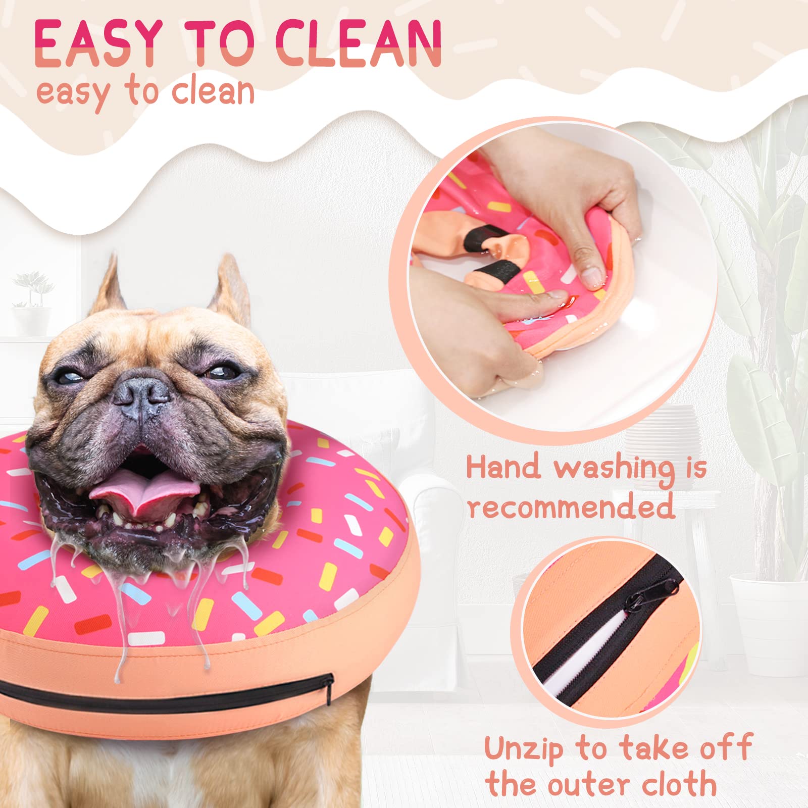 Supet Inflatable Dog Cone Collar Alternative After Surgery, Doggie Neck Donut Collar Recovery ECollar for Post Surgery, Soft Dog Cone for Small Medium Puppies Cats - Image 5
