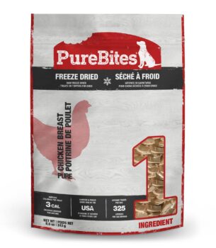 PureBites Chicken Freeze Dried Dog Treats, 1 Ingredient, Made in USA, 8.6oz
