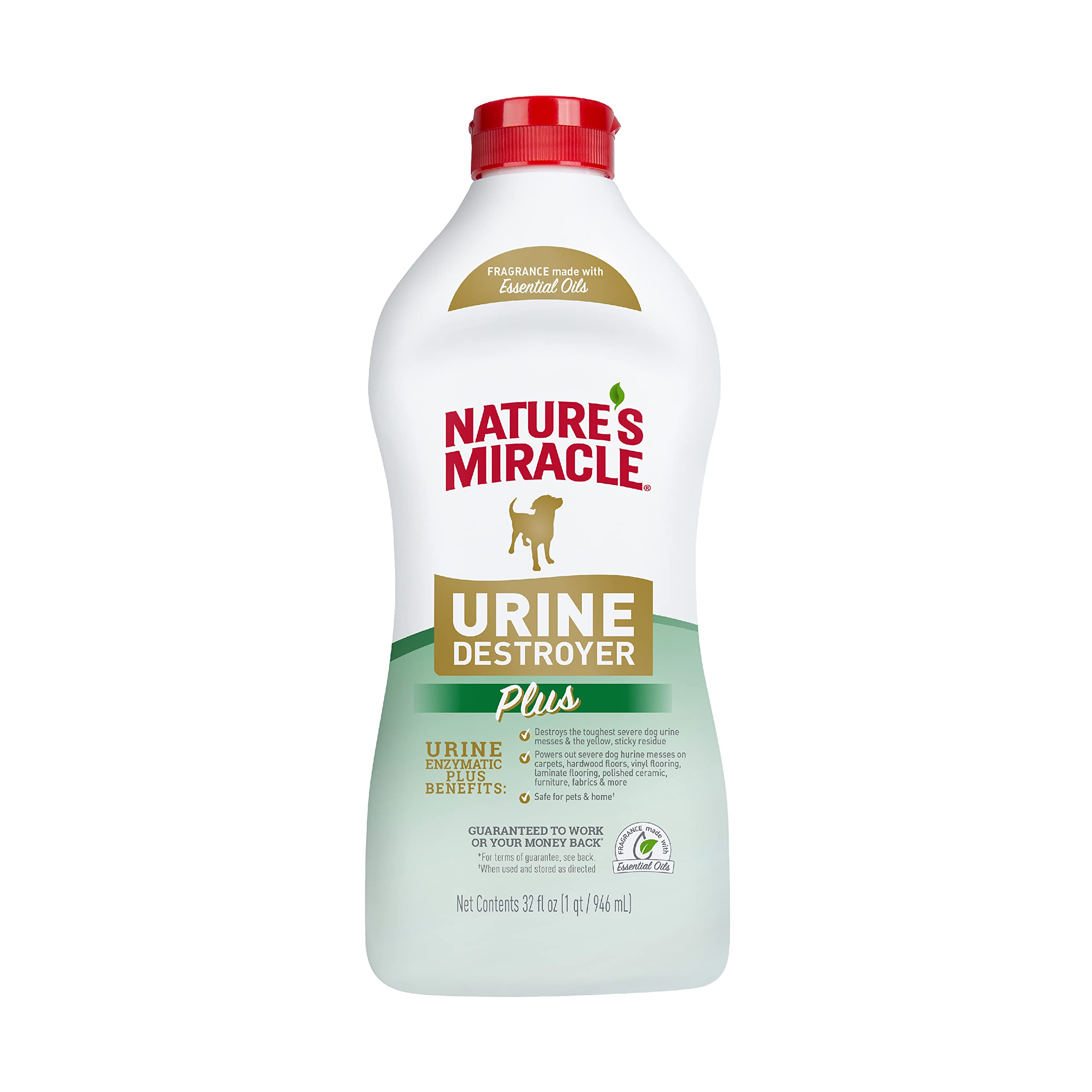 Nature's Miracle Urine Destroyer Plus for Dogs, Enzymatic Formula for Severe Dog Urine Stains, 32 fl oz