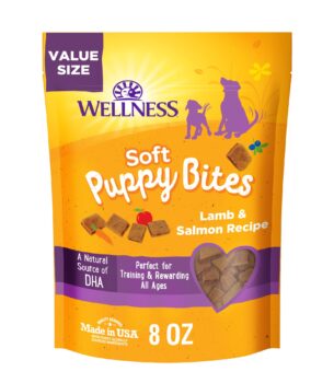 Wellness Puppy Treats, Natural, Training Treat, Grain Free, Soft Lamb & Salmon (8 Ounce Bag)
