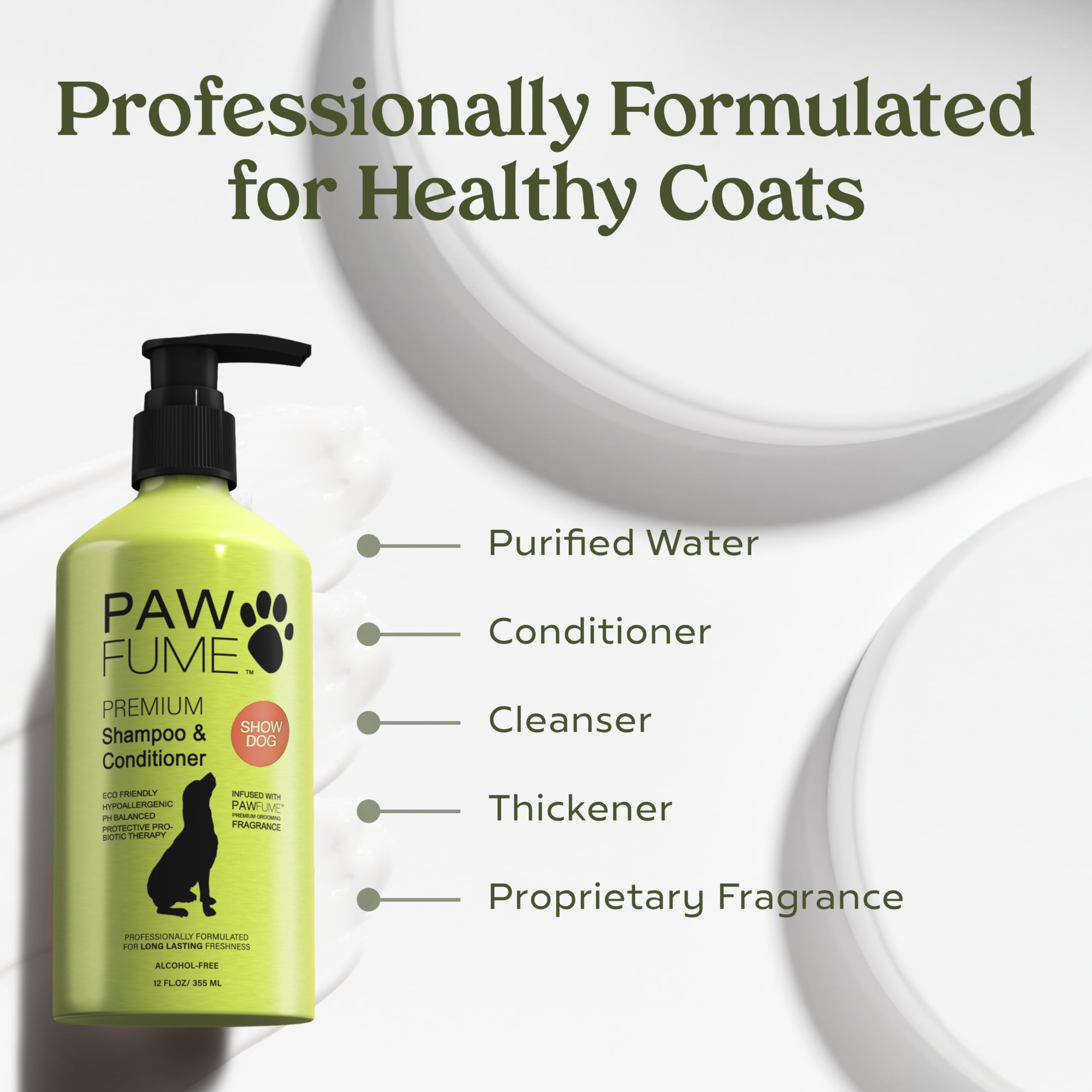 PAWFUME Deshedding Dog Shampoo and Conditioner, Show Dog, 1-Pack ? Nourish & Detangle for Silky Soft Coat ? Probiotic, Deep-Cleaning, pH-Balanced Formula ? Salon-Quality Shampoo for Dogs - Image 6
