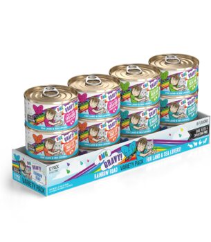 Weruva B.F.F. OMG - Best Feline Friend Oh My Gravy!, Variety Pack, Rainbow Road, Wet Cat Food by, 2.8oz Can (Pack of 12)