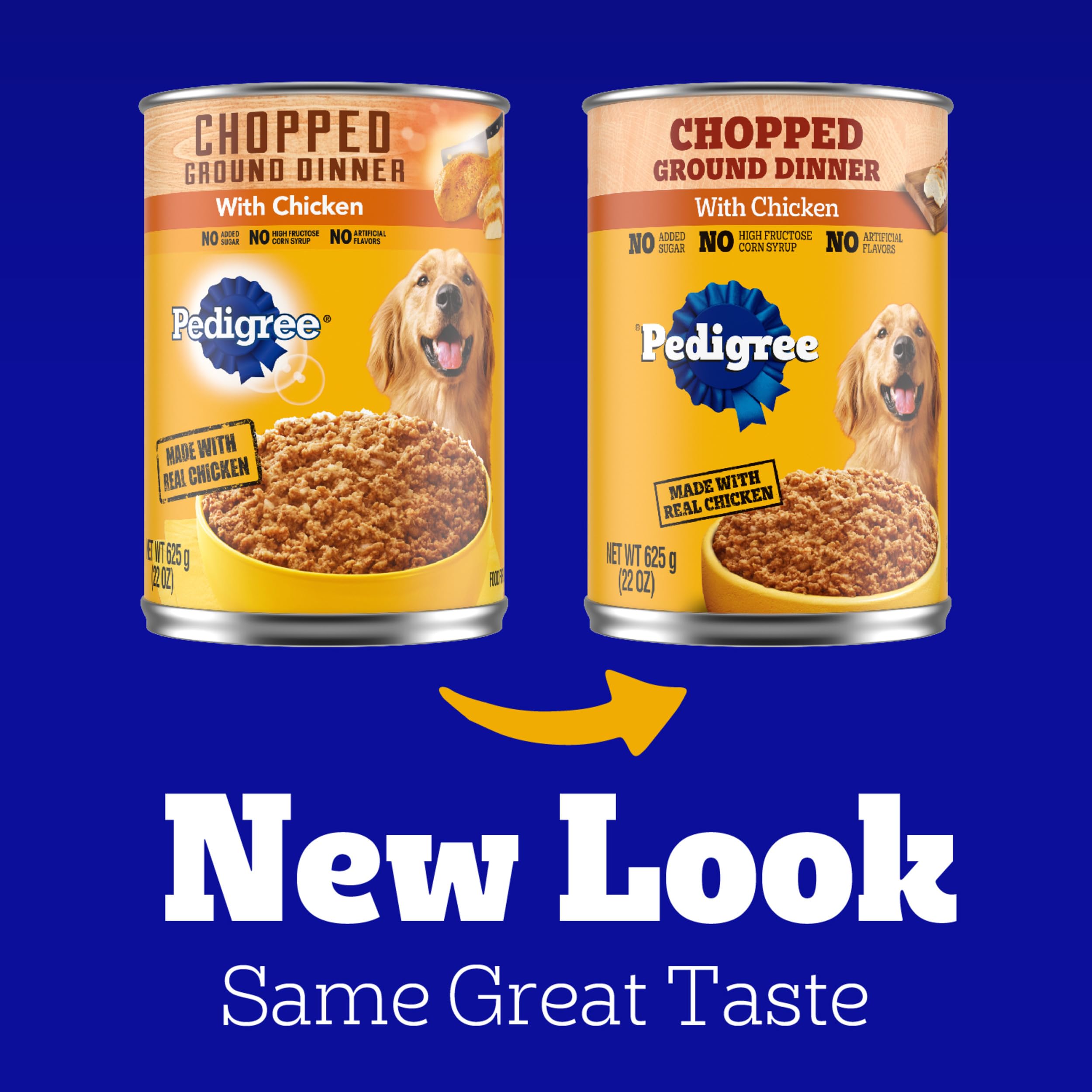 Pedigree Chopped Ground Dinner Adult Canned Soft Wet Dog Food Chicken Flavor, 22 oz. Cans (12 Count, Pack of 1) - Image 3