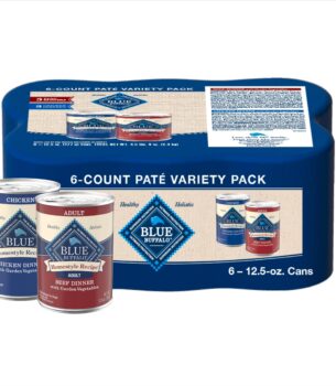 Blue Buffalo Homestyle Recipe Adult Wet Dog Food, Made with Natural Ingredients, Chicken and Beef Dinner Variety Pack, 12.5-oz Cans (6 Count, 3 of each)