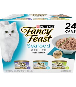 Purina Fancy Feast Grilled Wet Cat Food Seafood Collection in Wet Cat Food Variety Pack - (Pack of 24) 3 oz. Cans
