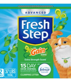 Fresh Step Advanced Clumping Litter with Febreze Freshness with Gain Scent, Fights Odor on Contact, 37 lbs. (2 x 18.5 lb. Box) (Package May Vary)