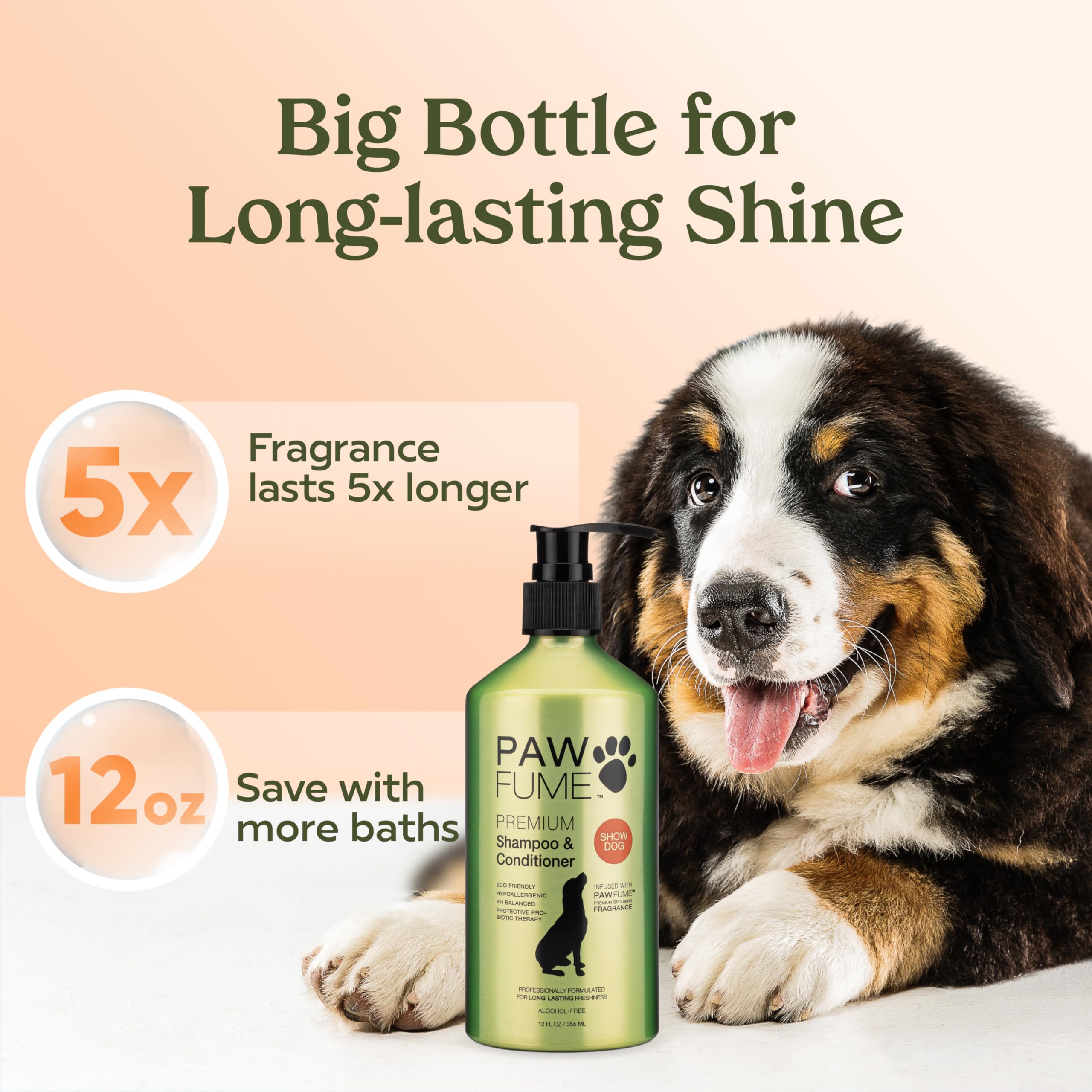 PAWFUME Deshedding Dog Shampoo and Conditioner, Show Dog, 1-Pack ? Nourish & Detangle for Silky Soft Coat ? Probiotic, Deep-Cleaning, pH-Balanced Formula ? Salon-Quality Shampoo for Dogs - Image 8