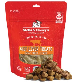 Stella & Chewy's Freeze-Dried Raw Beef Liver Dog Treats - Single Ingredient, No Additives - Premium Training Treats - Perfect For Picky Eaters - 3oz Bag