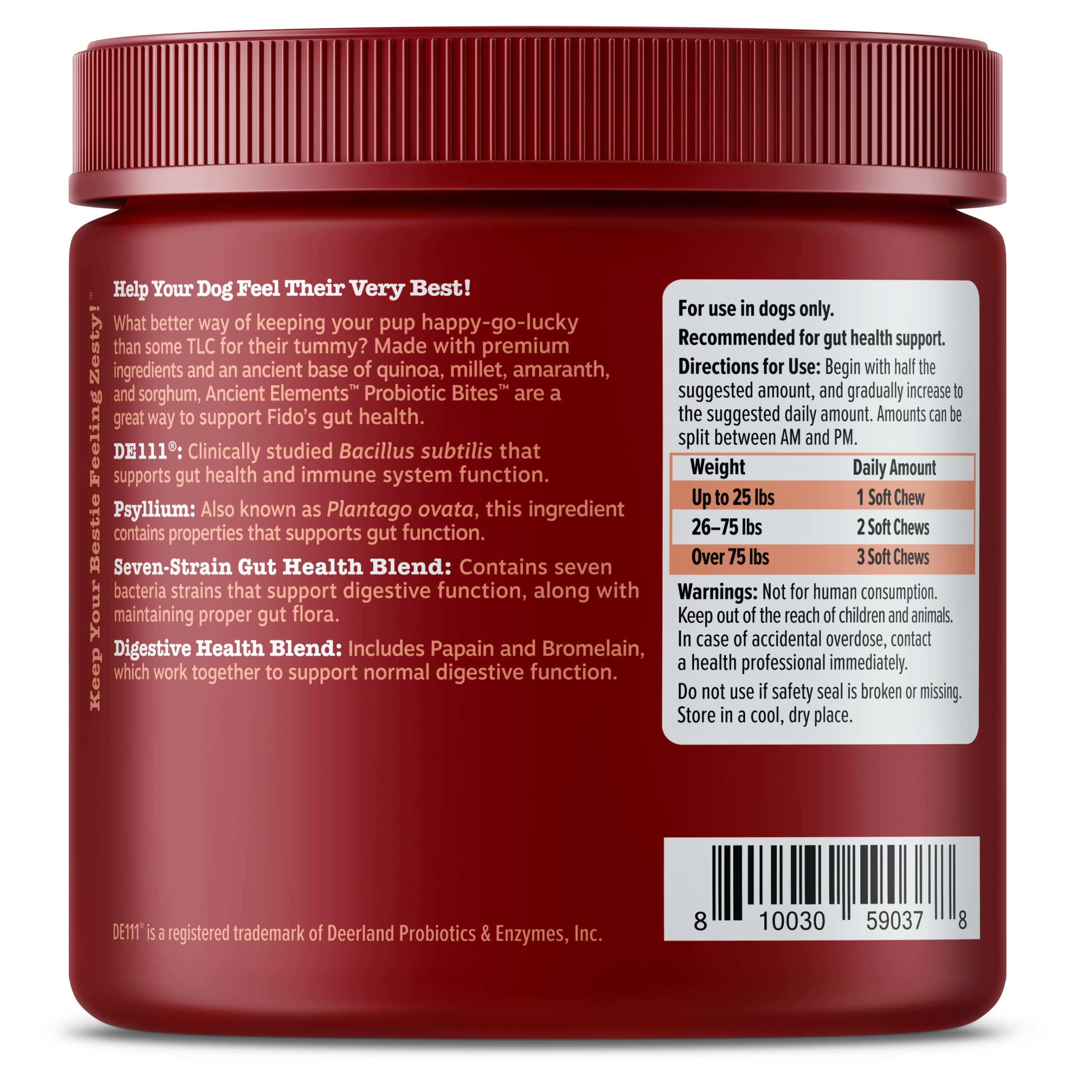 Zesty Paws Probiotics for Dogs, Digestive Enzymes Gut Flora, Digestive Health, Diarrhea & Bowel Support, DE111, Dog Probiotics Soft Chew for Pet Immune System, Chicken, 90 Ct - Image 9