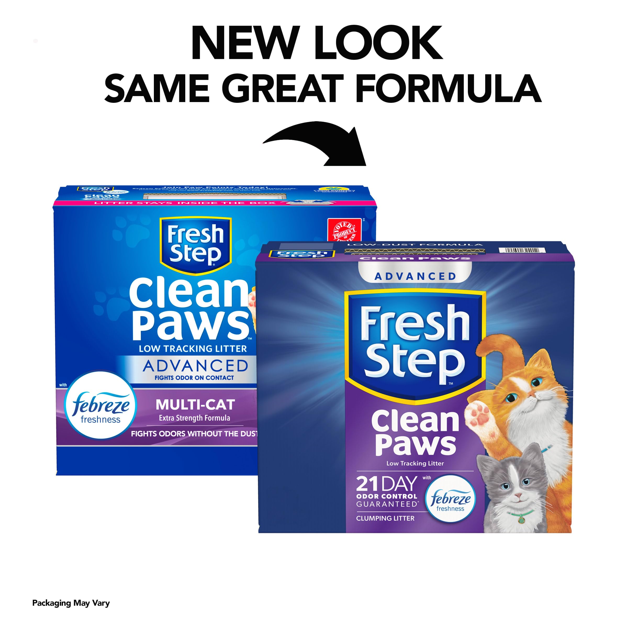 Fresh Step Clean Paws Cat Litter with Febreze Freshness, Advanced Multi Cat Low Tracking Clumping Litter, 37 lbs. (2 x 18.5 lb. Box) - Image 2