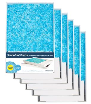 PetSafe ScoopFree Disposable Crystal Cat Litter Tray - Easy Cleaning Box - Refill Tray for Electric Litter Box - Fresh Scent - 4.3 lb Bags - 6 Pack