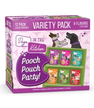 Weruva Dogs in The Kitchen, Variety Pack, Pooch Pouch Party!, Wet Dog Food, 2.8Oz Pouches (Pack of 12)