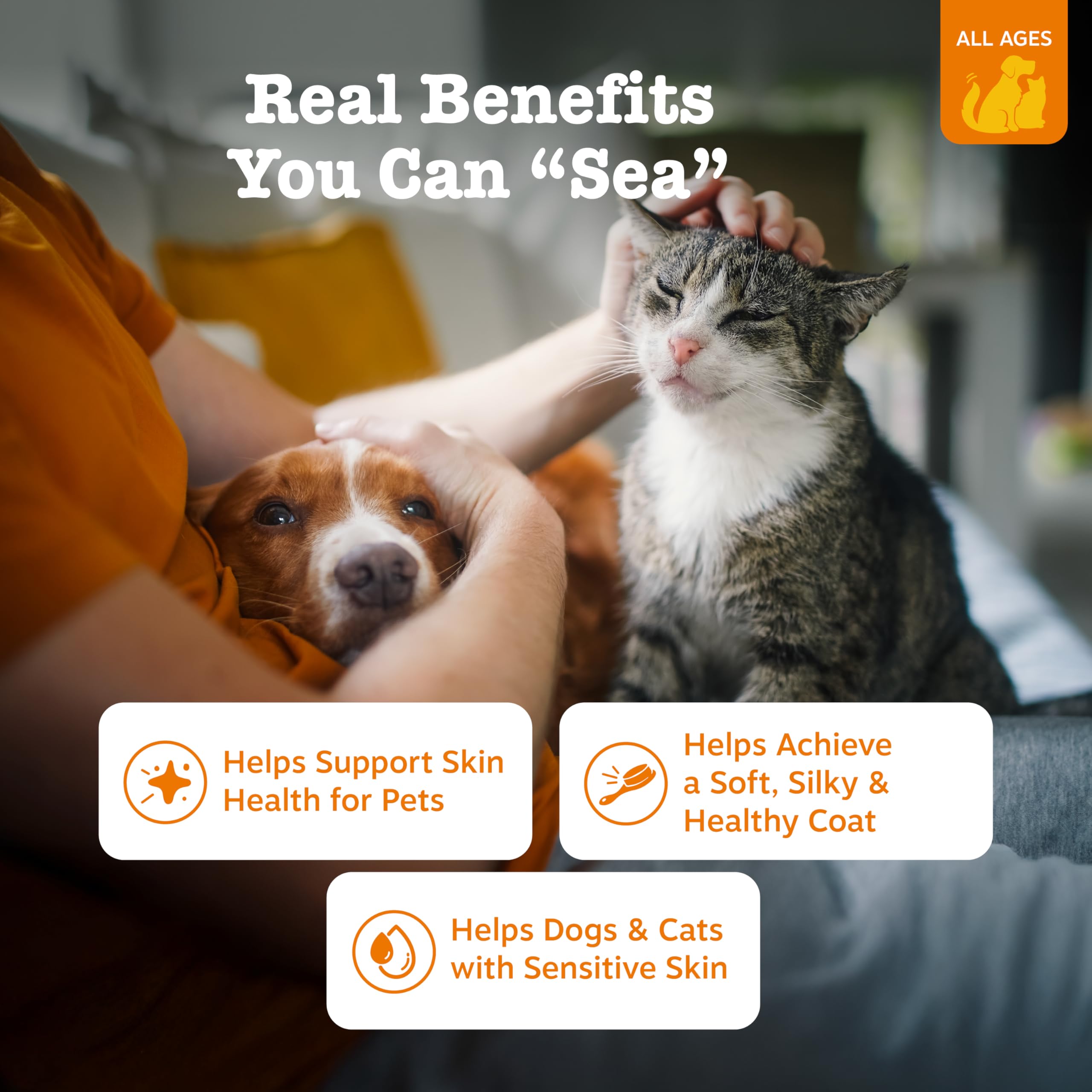 Zesty Paws Wild Alaskan Omega-3 Blend Pollock + Salmon Oil for Dogs and Cats- Skin and Coat Support, Omega 3 Supplement for Pets, 8.5oz - Image 2