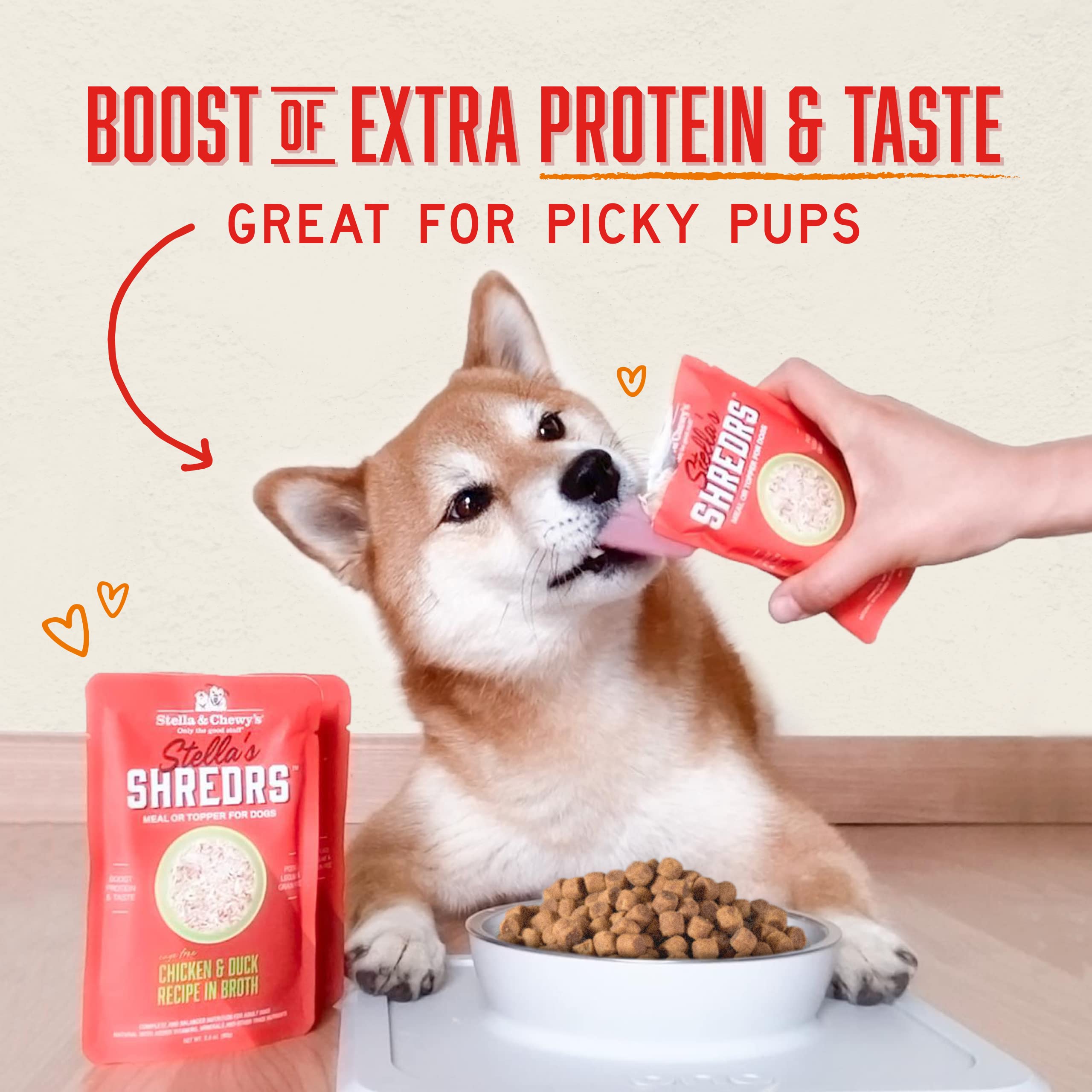 Stella & Chewy's Cage Free Chicken & Turkey Shredrs - Premium Dog Food Pouches - Perfect For Picky Eaters - 24 Pack, 2.8oz Each - Image 7
