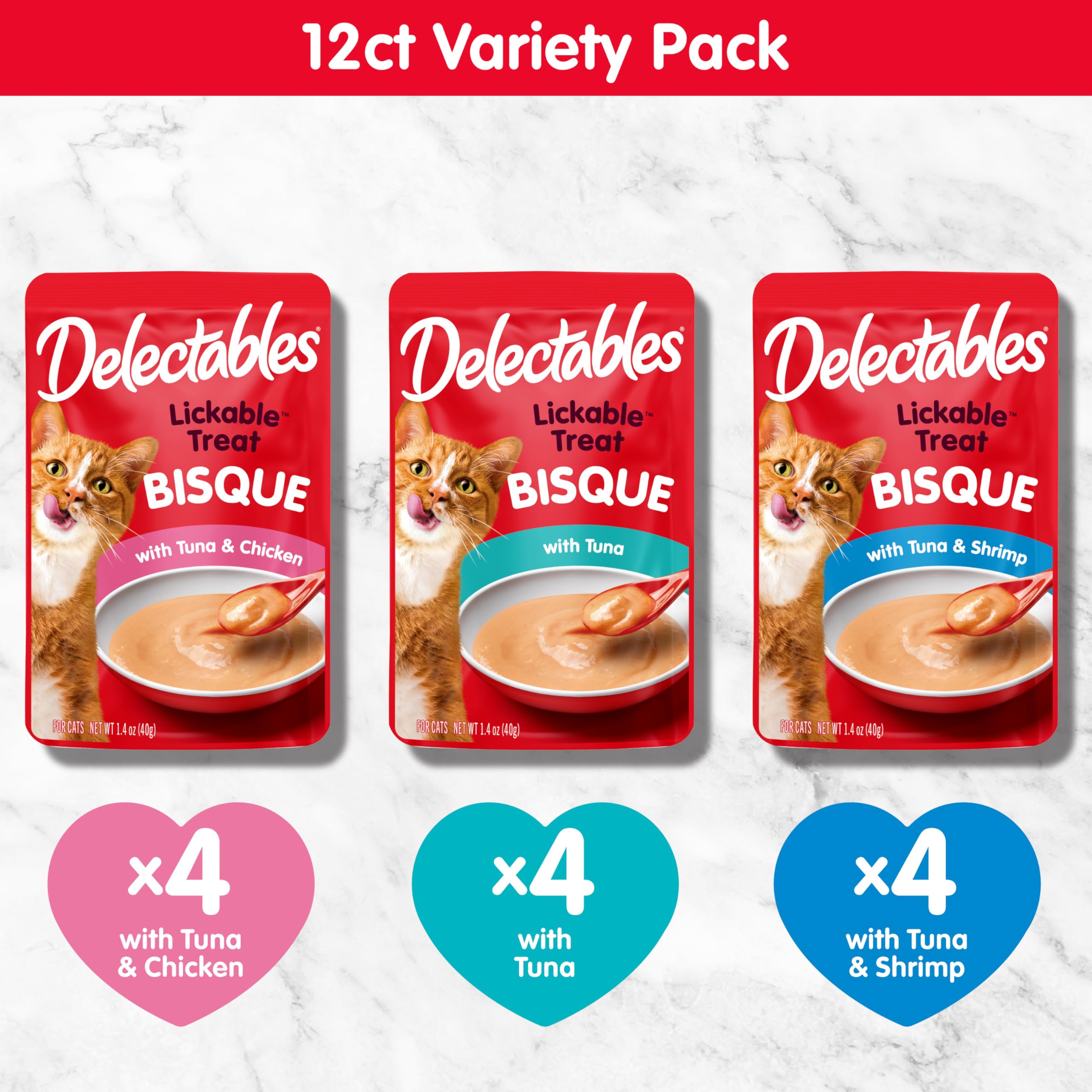 Delectables Bisque Lickable Wet Cat Treats - Chicken, Tuna & Shrimp, 12 count - Image 6