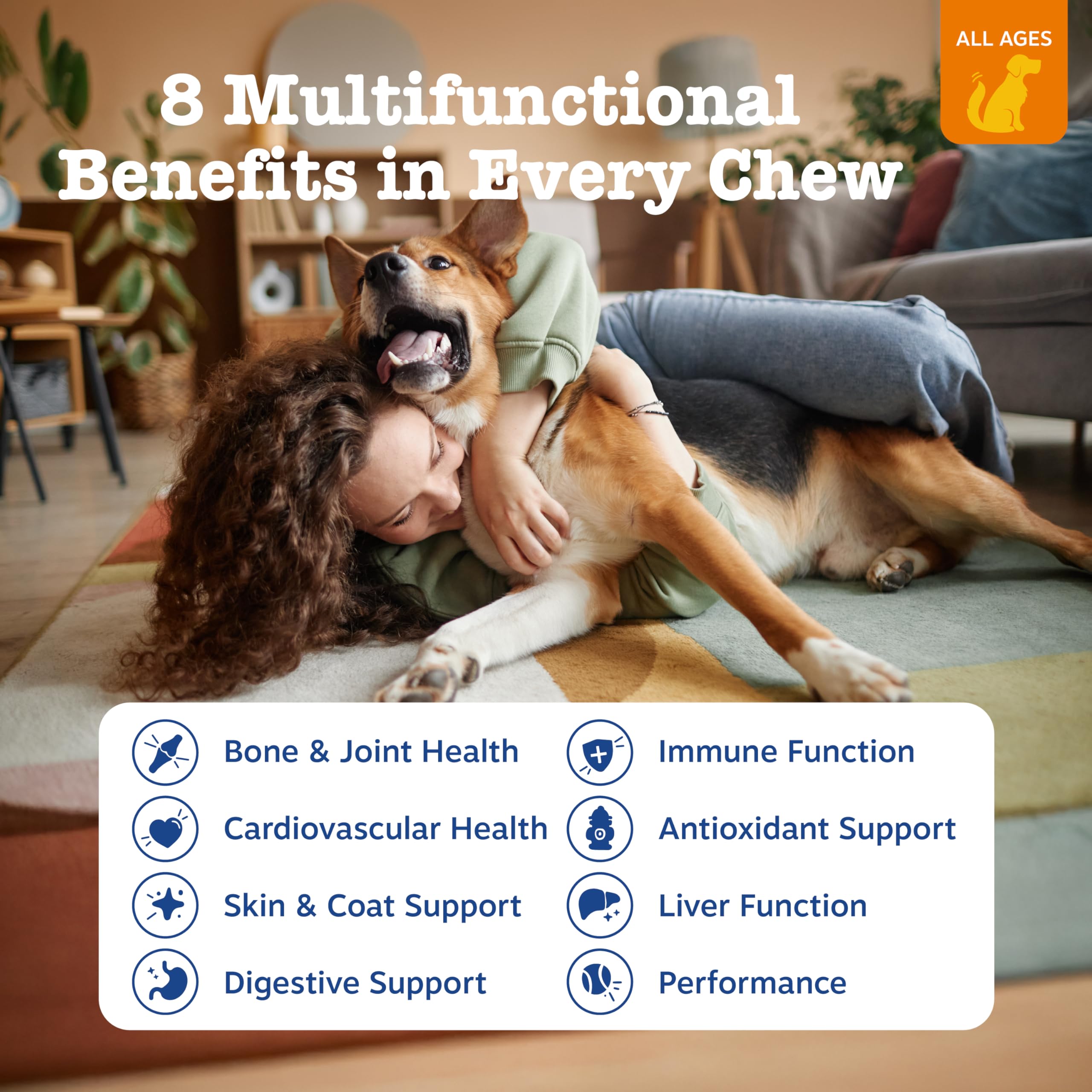 Zesty Paws Dog Multivitamin, Chewable Dog Vitamins and Supplements for Hip & Joints, Skin & Coat, Omega 3 Fish Oil for Dogs- Senior & Puppy Multivitamin- Chicken- 90ct - Image 2