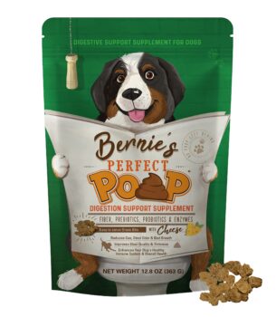 Perfect Poop Digestion & General Health Supplement for Dogs: Fiber, Prebiotics, Probiotics & Enzymes Relieve Digestive Conditions, Optimize Stool, and Improve Health (Cheddar Cheese, 12.8 oz)
