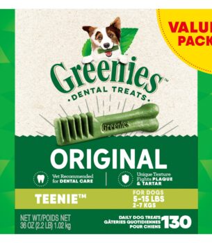 Greenies Original Teenie Dental Dog Treats, 36 oz. Pack (130 Treats)