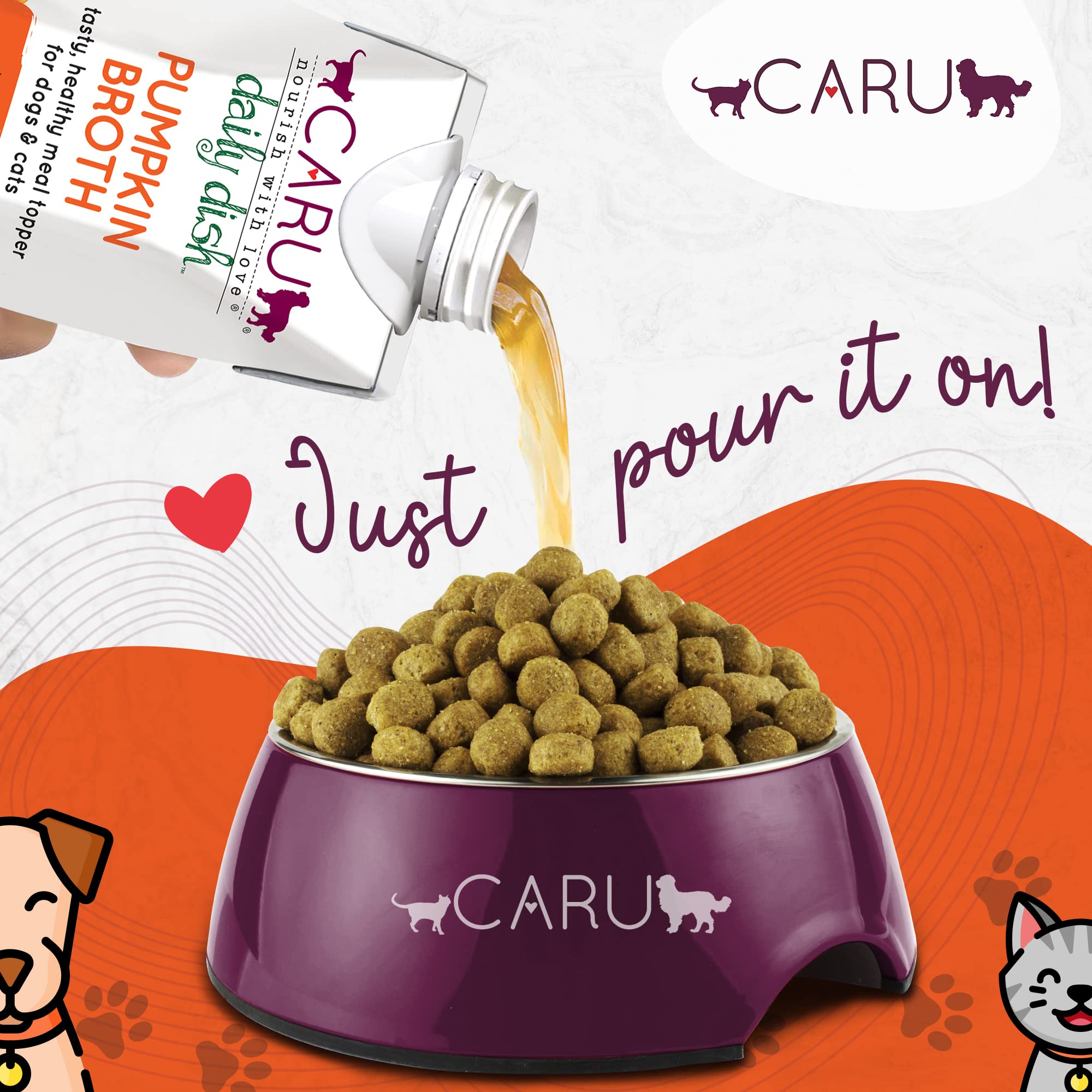 Caru - Daily Dish Pumpkin Broth Meal Topper for Dogs & Cats - Savory Pour-Over Broth - Pack of 3 - Image 4