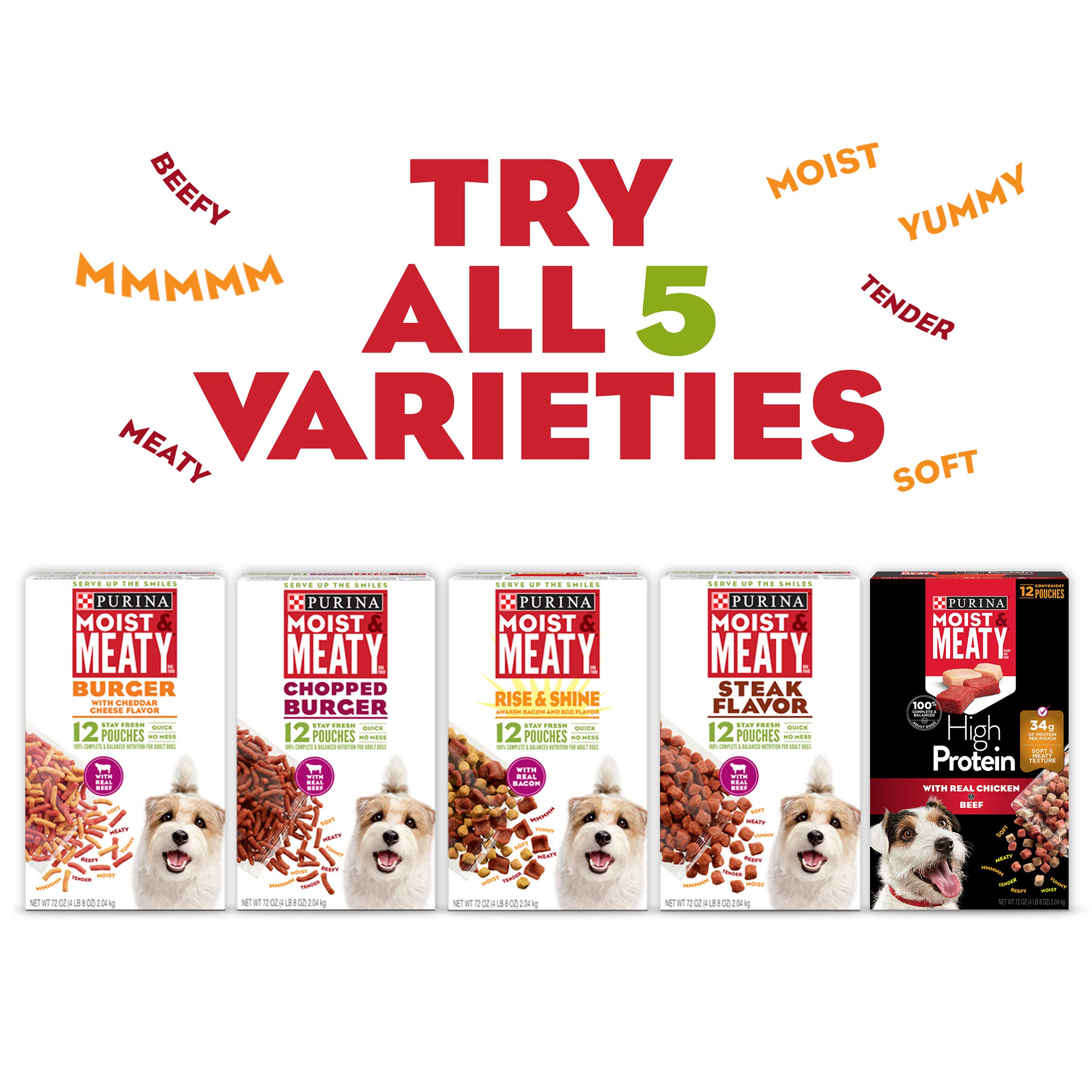 Purina Moist and Meaty Dog Food Chopped Burger Soft Dog Food Pouches - 36 ct. Pouch - Image 9