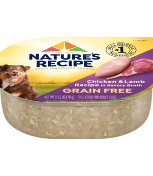 Nature's Recipe Grain Free Chicken & Lamb Recipe in Savory Broth Wet Dog Food, 2.75 oz. Cup, 12 Count