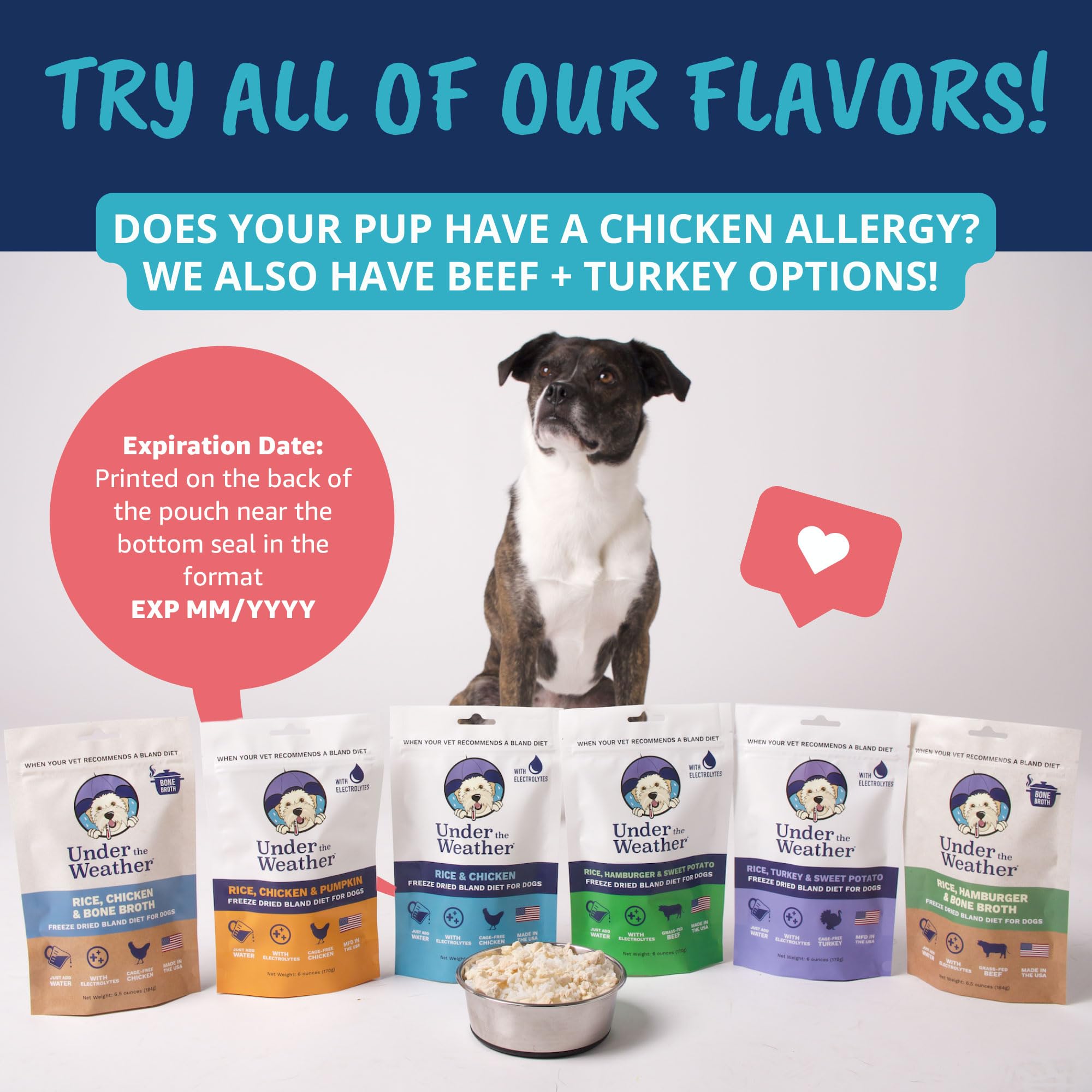 Under the Weather Bland Diet for Dogs | Easy to Digest for Sick Dogs | Always Be Ready | Contains Electrolytes - All Natural Freeze Dried 100% Human Grade Meats | 2 Pack - Chicken, Rice - 6oz - Image 7