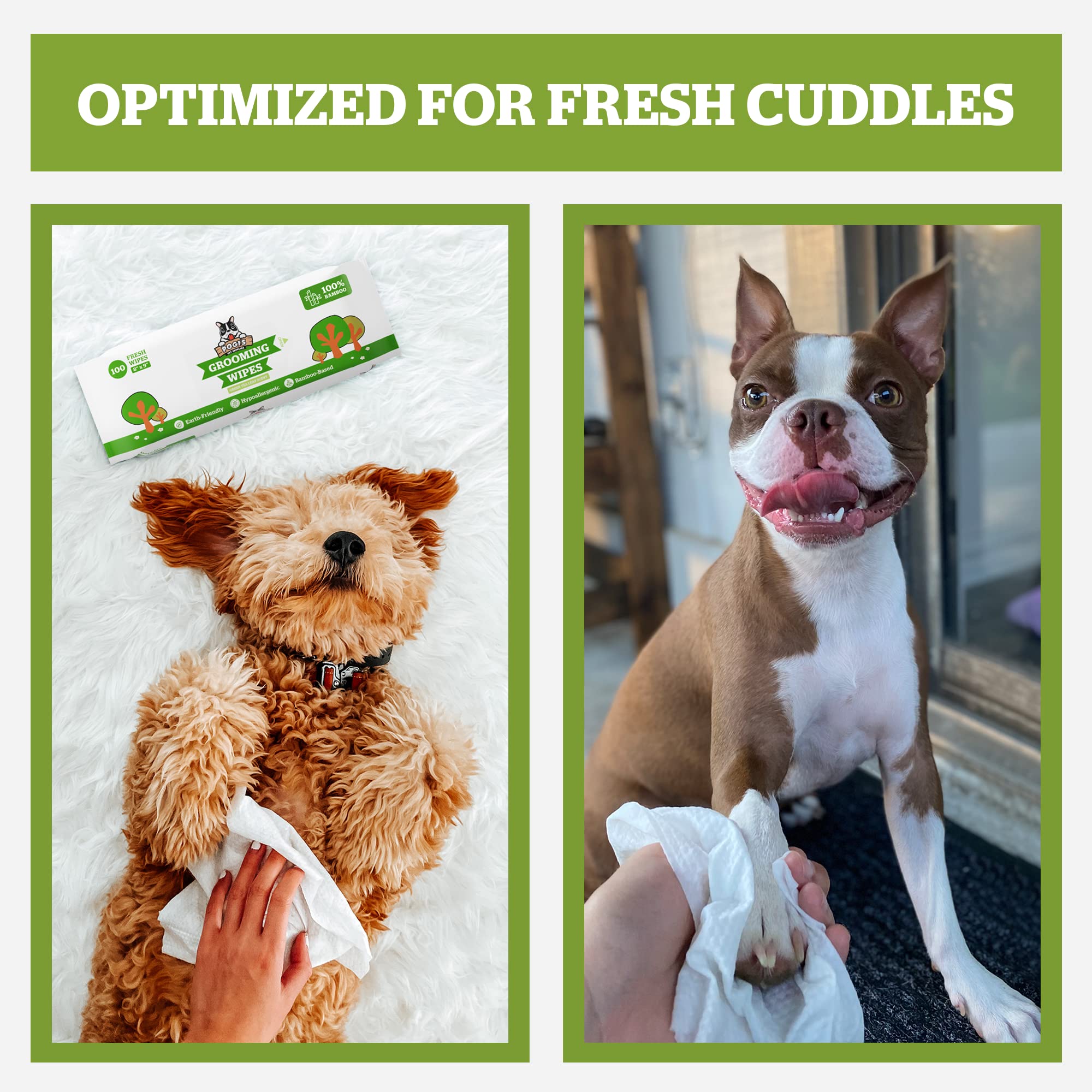 Pogi?s Dog Grooming Wipes ? Hypoallergenic Pet Wipes for Paws, Body & Butt ? Cleaning & Hydrating, Fragrance Free, 100-Count - Image 5
