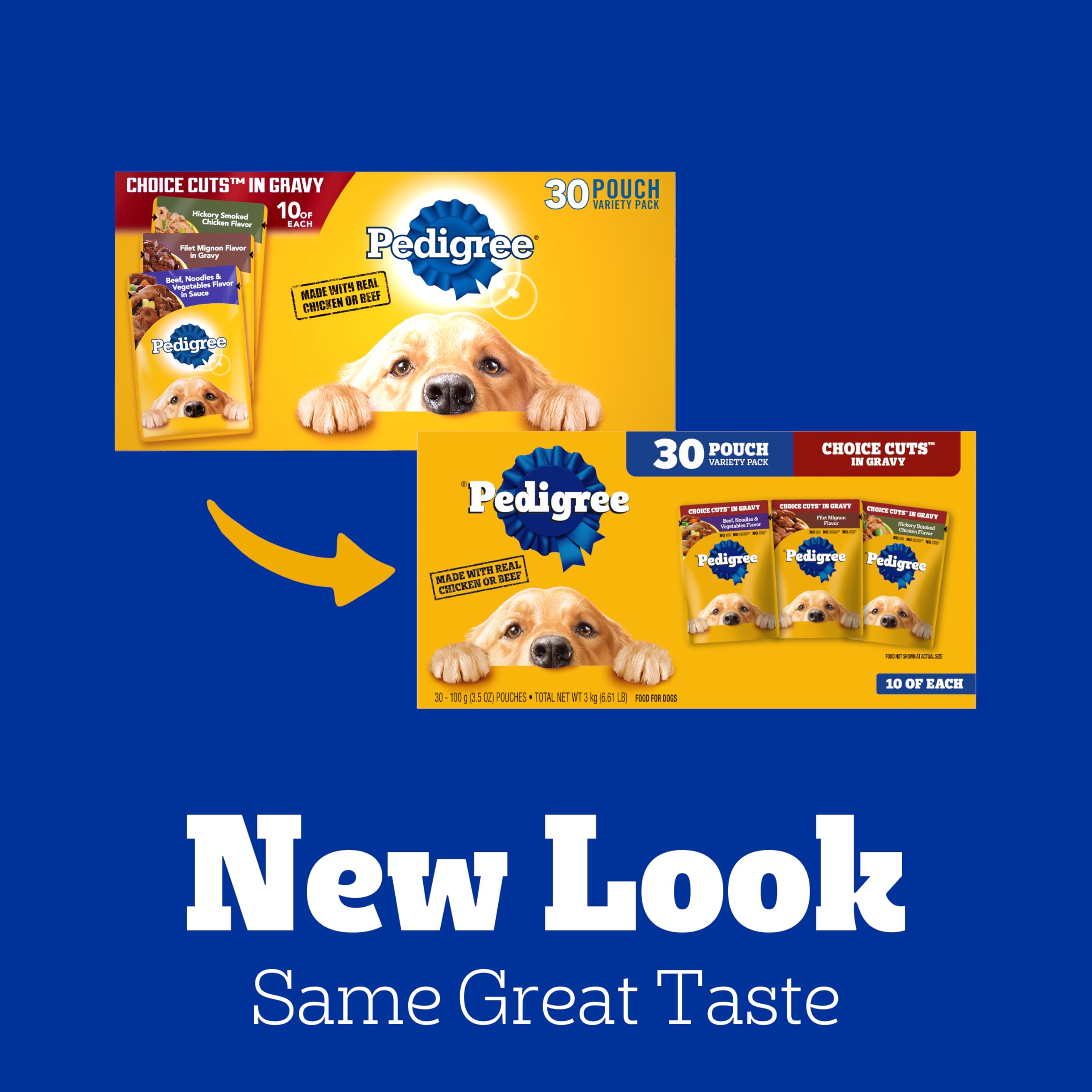 Pedigree Choice Cuts in Gravy Adult Soft Wet Dog Food 30-Count Variety Pack, 3.5 oz. Pouches - Image 2