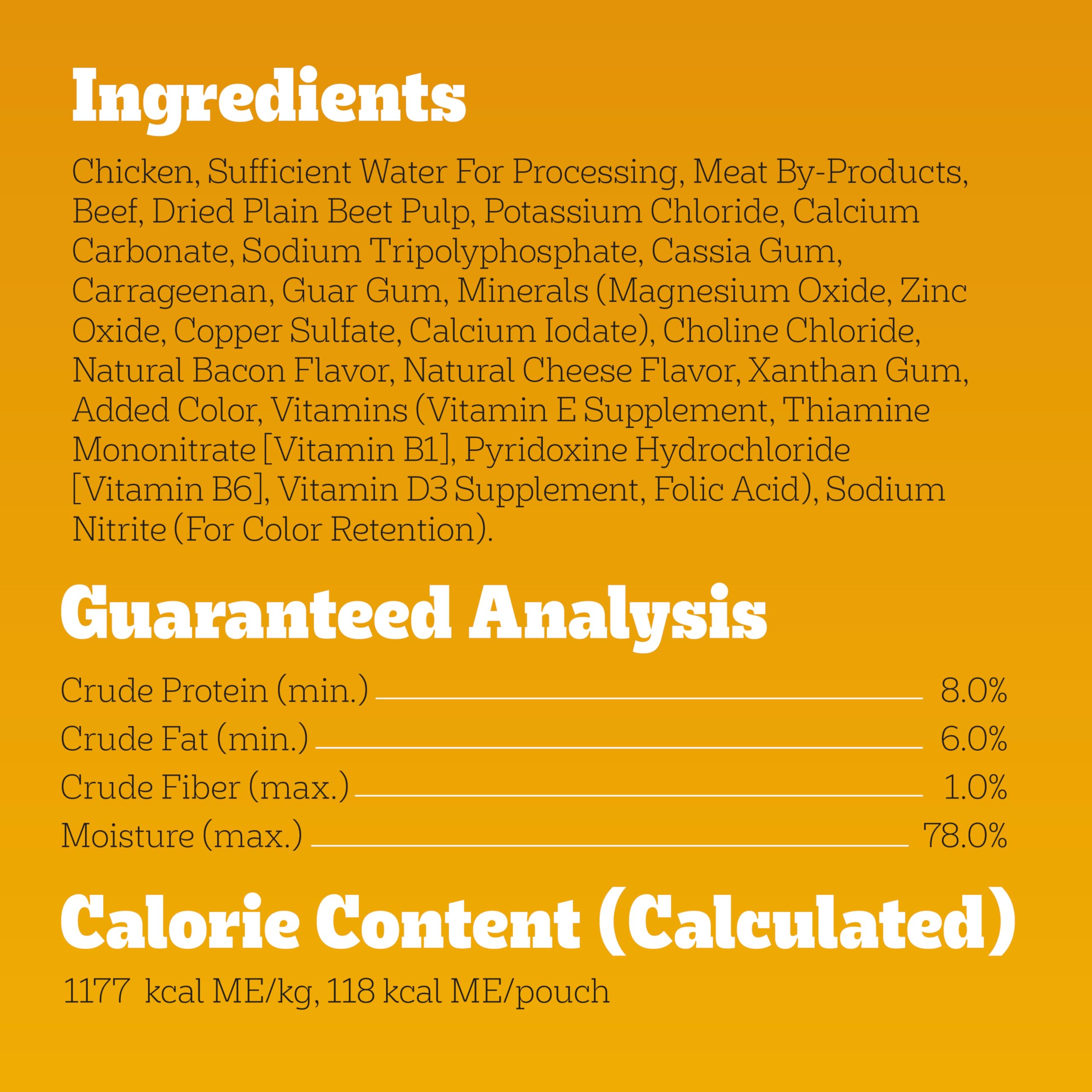 Pedigree Chopped Ground Dinner Adult Soft Wet Dog Food 16-Count Beef, Bacon and Cheese Flavors, 3.5 oz Pouches - Image 7
