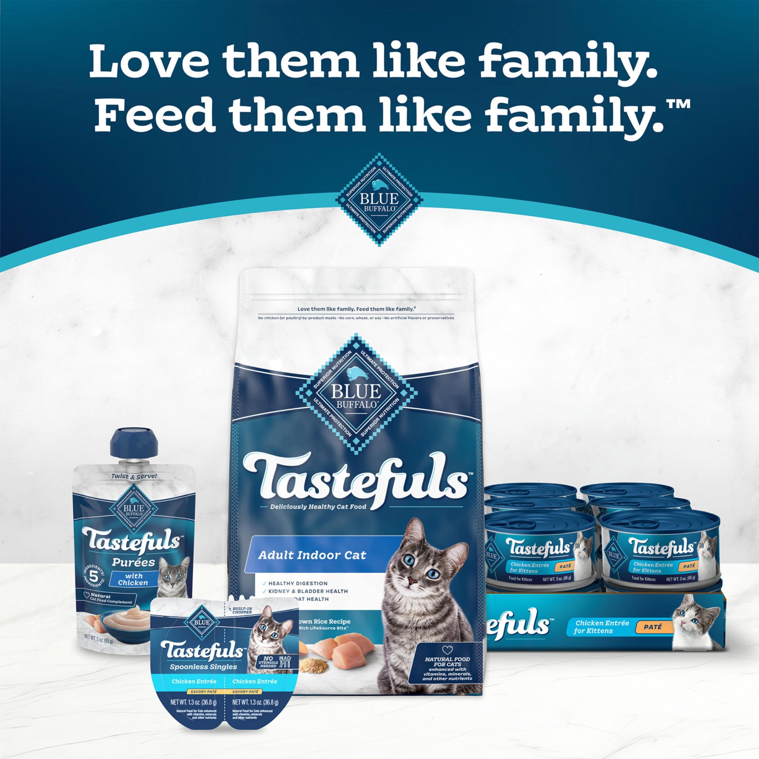 Blue Buffalo Tastefuls Flaked Wet Cat Food Variety Pack, Made with Natural Ingredients, Tuna, Chicken, Fish & Shrimp, 3-oz Cans (12 Count, 4 of Each) - Image 9