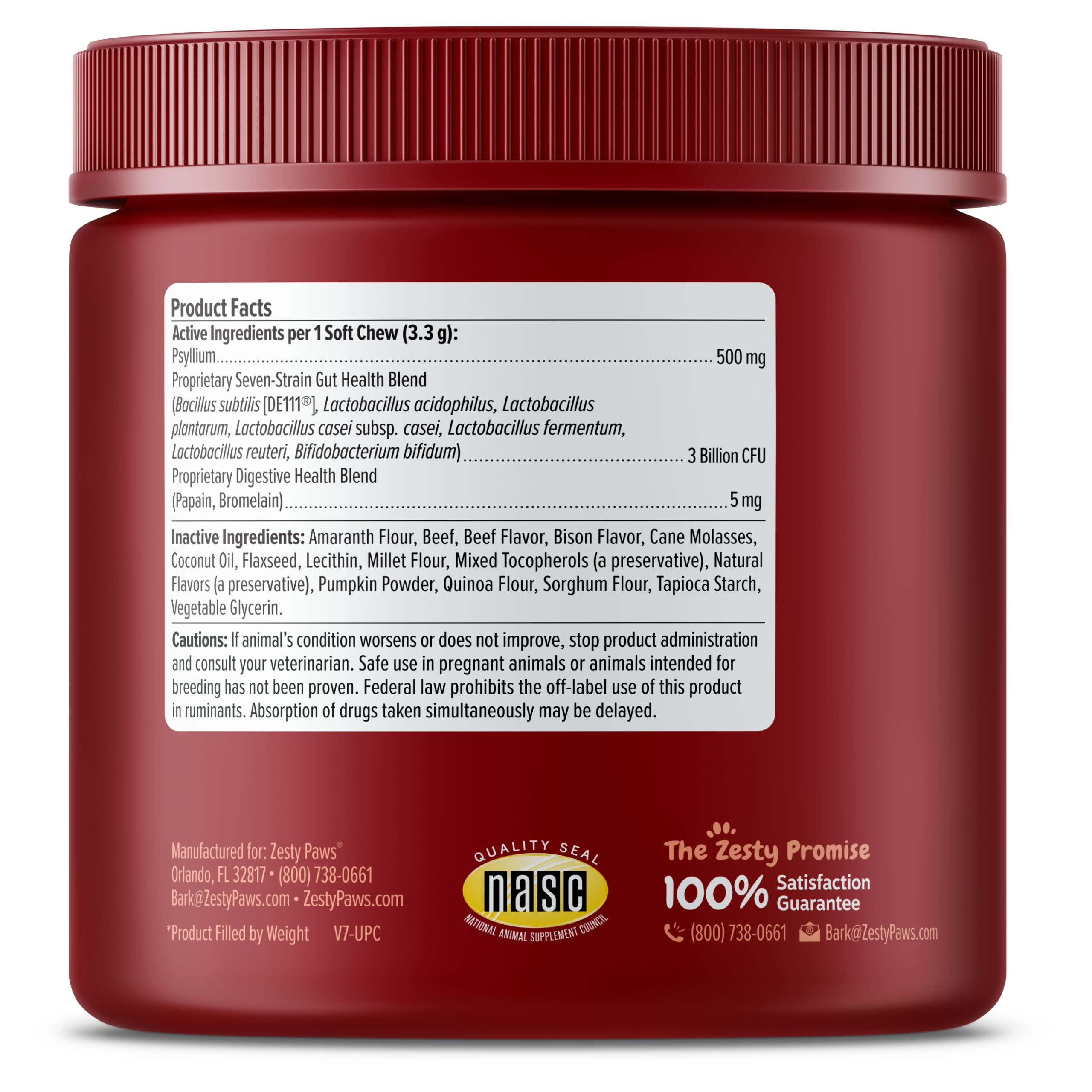 Zesty Paws Probiotics for Dogs, Digestive Enzymes Gut Flora, Digestive Health, Diarrhea & Bowel Support, DE111, Dog Probiotics Soft Chew for Pet Immune System, Chicken, 90 Ct - Image 8