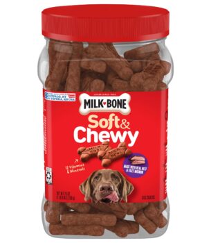 Milk-Bone Soft & Chewy Dog Treats, Beef & Filet Mignon Recipe, 25 Ounce