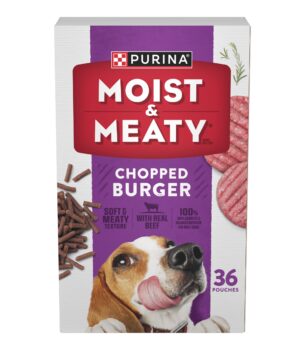 Purina Moist and Meaty Dog Food Chopped Burger Soft Dog Food Pouches - 36 ct. Pouch