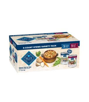 Blue Buffalo Blue's Stew Natural Wet Dog Food, Made with Natural Ingredients, Hearty Beef and Country Chicken Variety Pack, 12.5-oz Cans, 6 Count