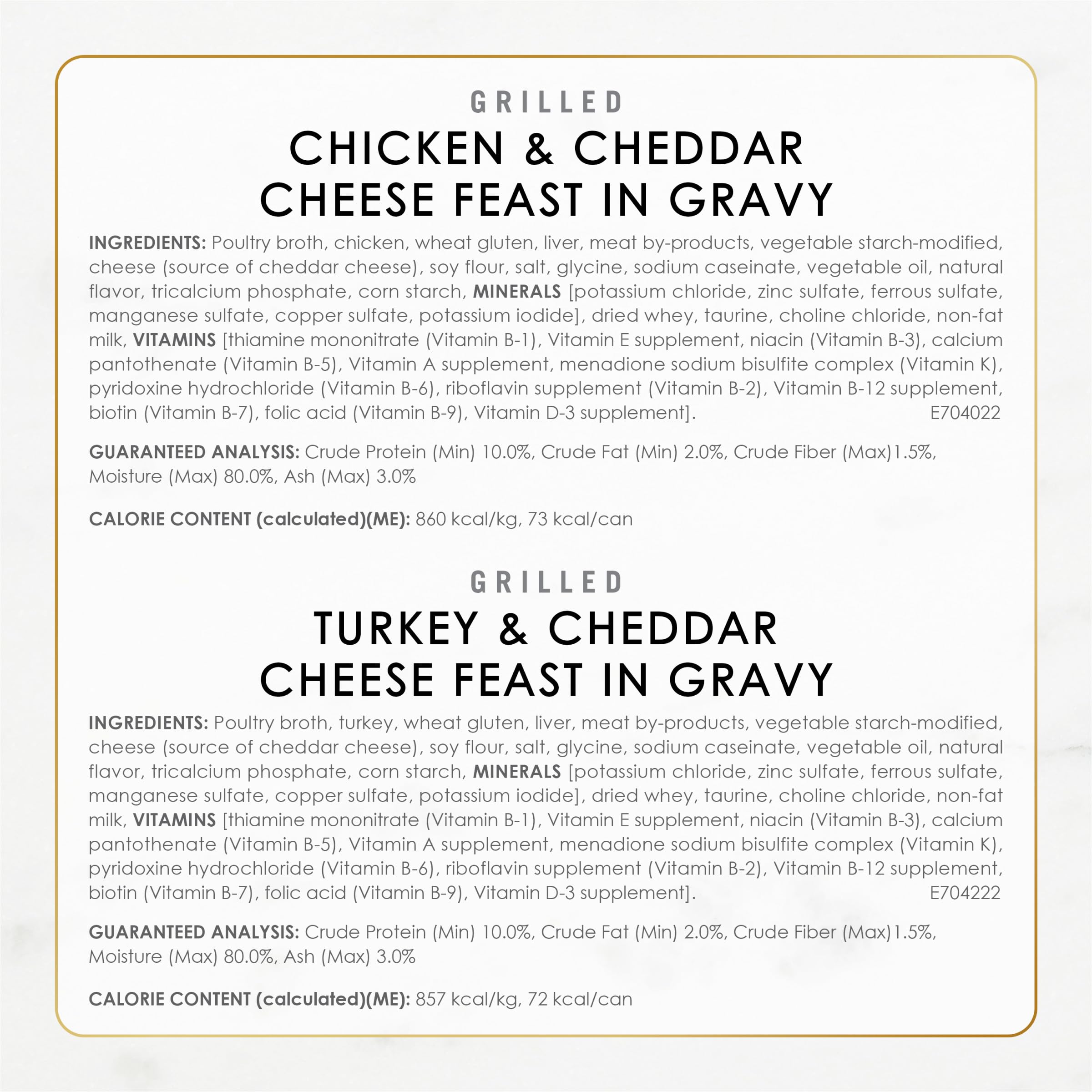 Purina Fancy Feast Delights with Cheddar Grilled Chicken, Turkey or Whitefish and Cheddar Cheese Feast in Gravy Wet Cat Food Variety Pack - (Pack of 24) 3 oz. Cans - Image 7