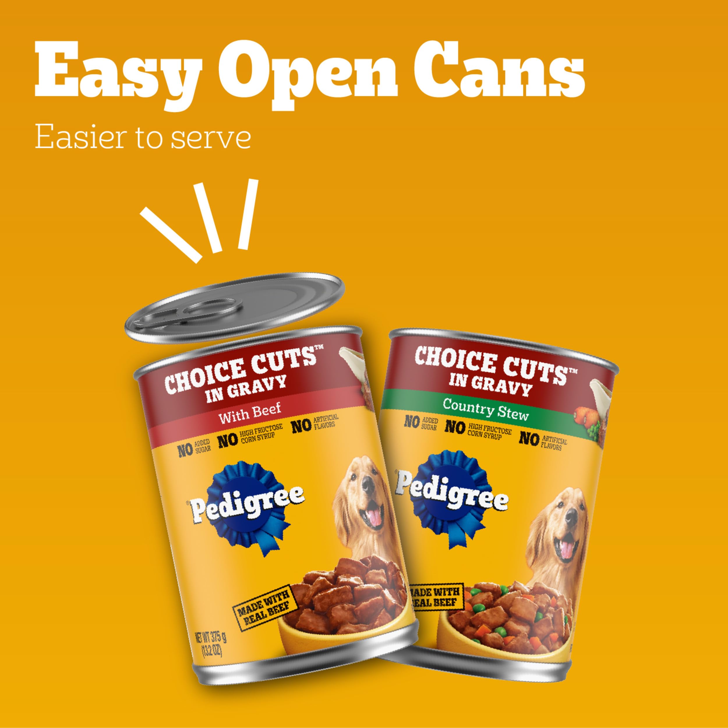 Pedigree Choice Cuts in Gravy Adult Canned Soft Wet Dog Food, Beef & Country Stew, 13.2 oz. Cans (12 Count, Pack of 1) - Image 10