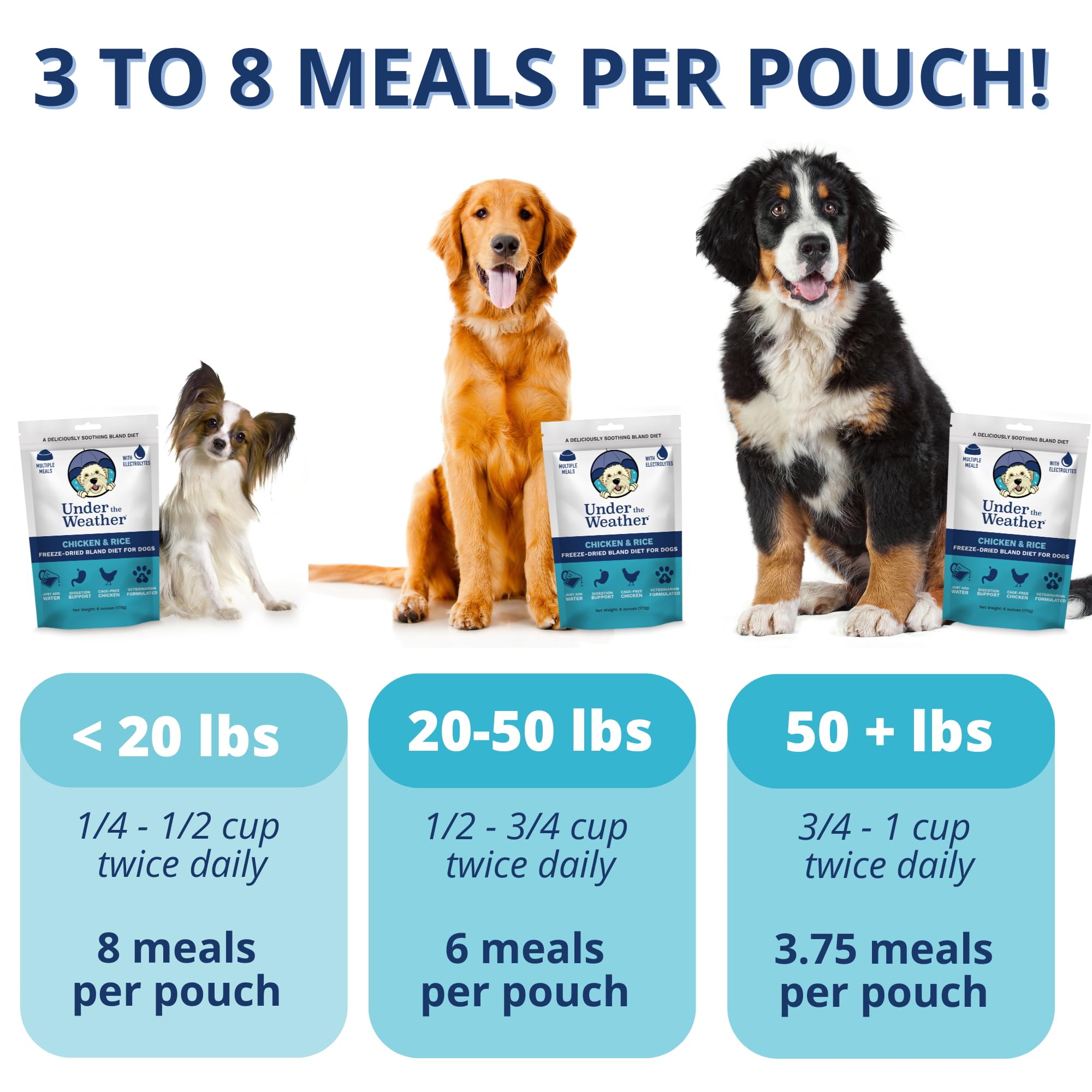 Under the Weather Bland Diet for Dogs | Easy to Digest for Sick Dogs | Always Be Ready | Contains Electrolytes - All Natural Freeze Dried 100% Human Grade Meats | 2 Pack - Chicken, Rice - 6oz - Image 2