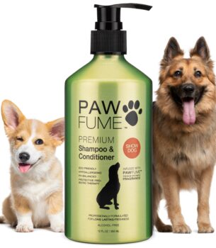 PAWFUME Deshedding Dog Shampoo and Conditioner, Show Dog, 1-Pack ? Nourish & Detangle for Silky Soft Coat ? Probiotic, Deep-Cleaning, pH-Balanced Formula ? Salon-Quality Shampoo for Dogs