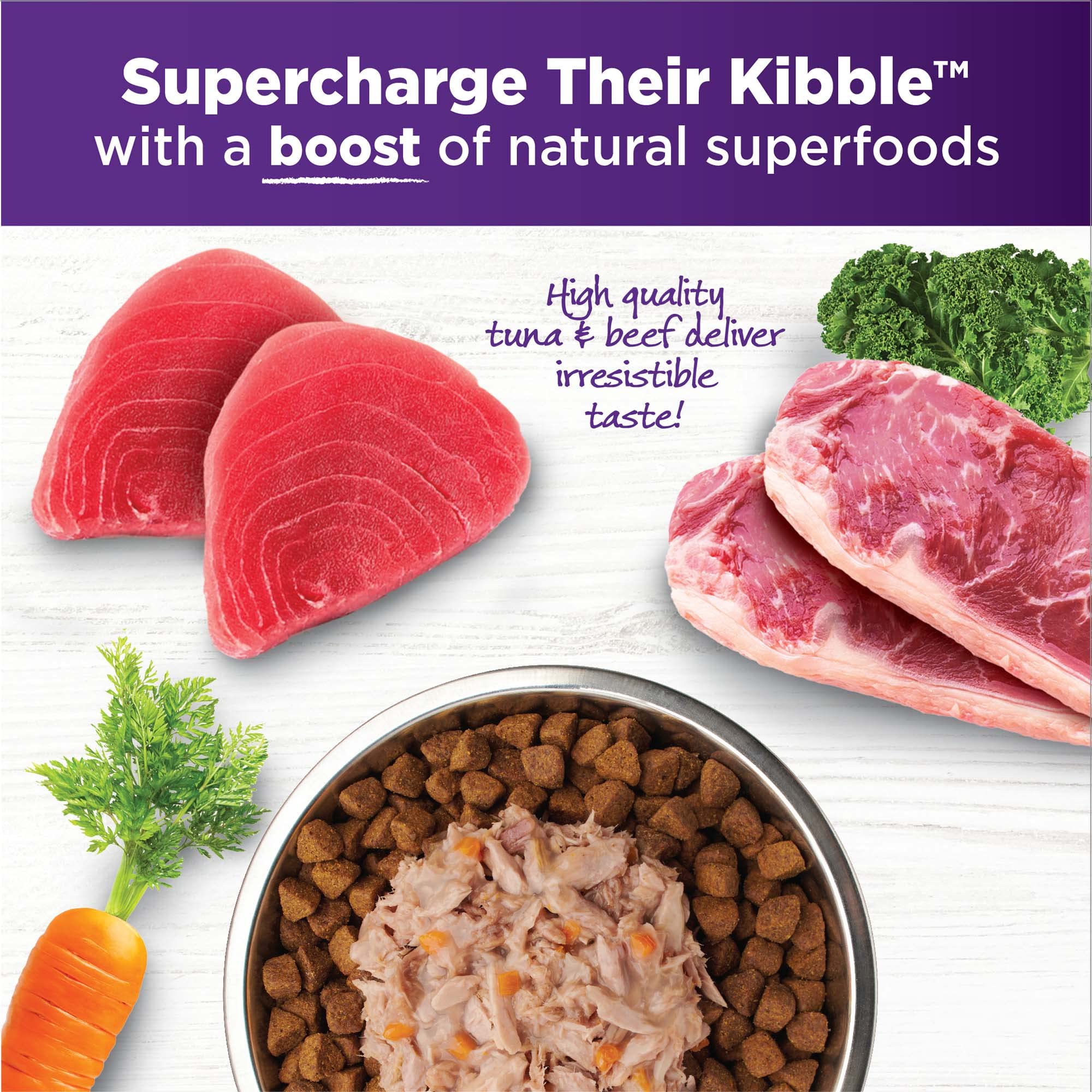 Wellness Bowl Boosters Simply Shreds Wet Dog Food Topper for Small, Medium, & Large Breeds, Grain Free, Natural, Tuna, Beef & Carrots, 2.8 Ounce Pouch (Pack of 12) - Image 4