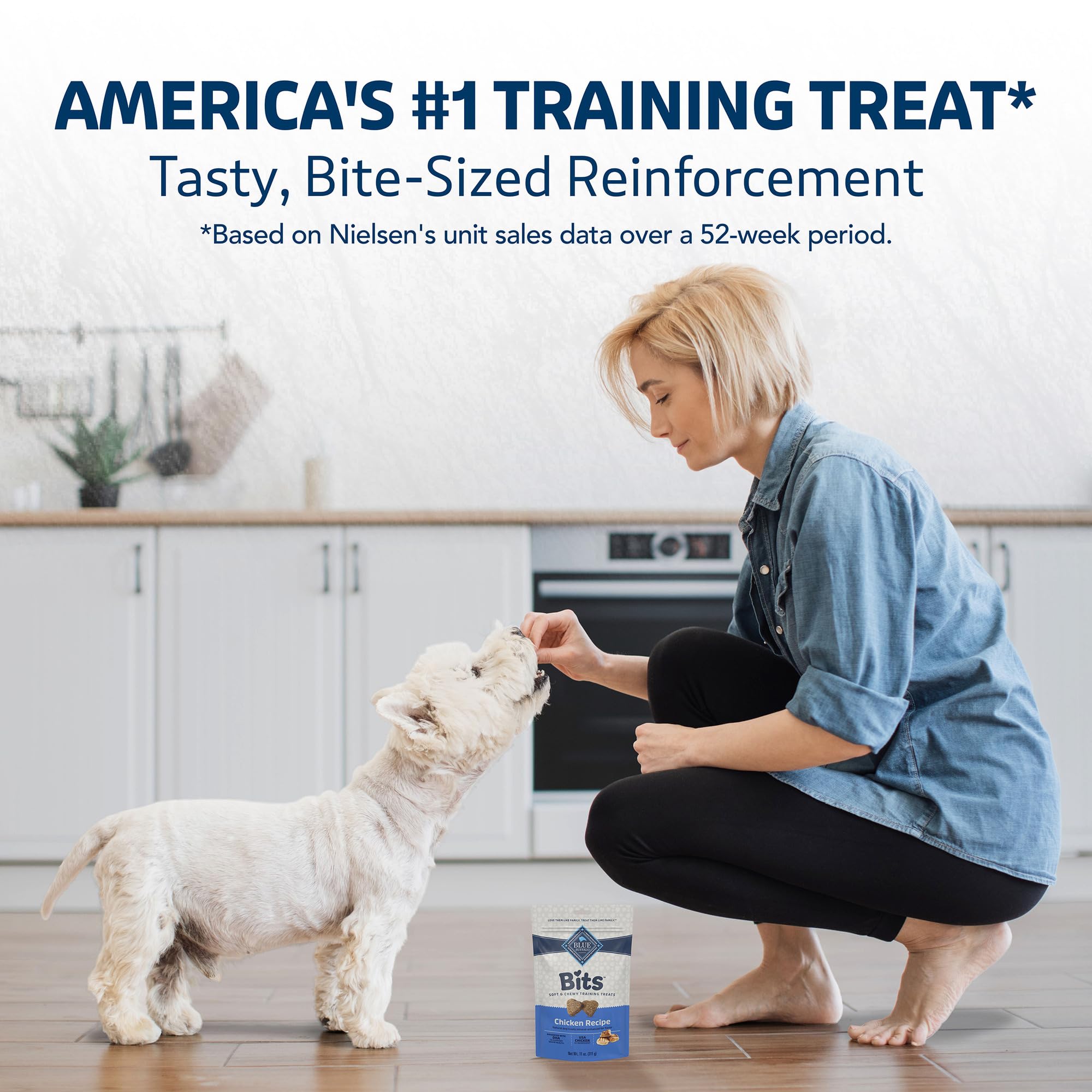 Blue Buffalo Bits Soft Dog Treats for Training, Made With Natural Ingredients & Enhanced with DHA, Chicken Recipe, 19-oz Bag - Image 4
