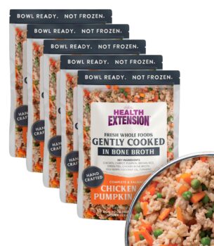 Health Extension Gently Cooked Chicken & Pumpkin Dog Food, Human-Grade & Shelf-Stable with Superfoods, Supports Digestion, Immunity, Skin & Coat, 9 oz Pouch (Pack of 5)