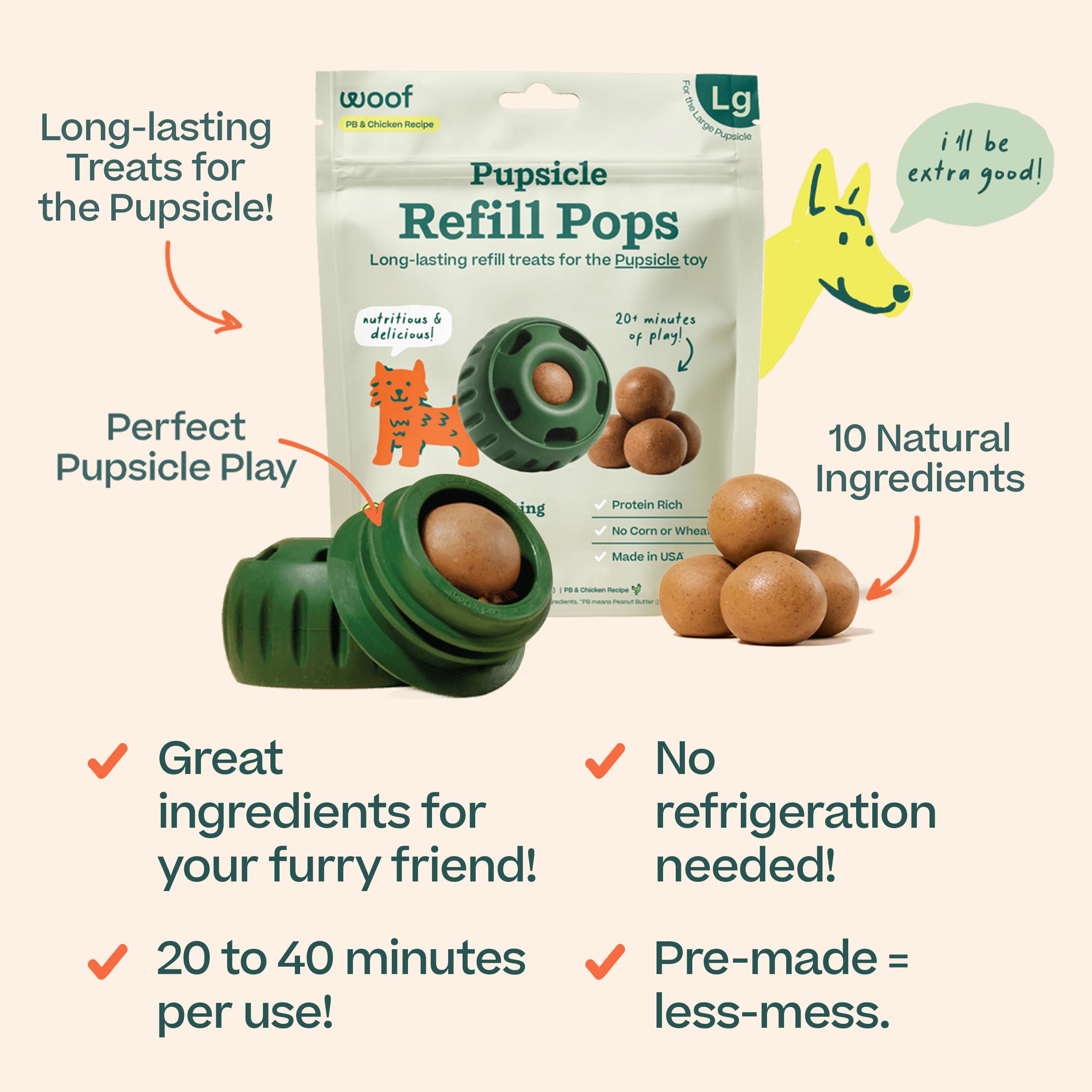 Woof Pupsicle Pops - Premade Long Lasting Dog Pupsicle Pop Treats - Image 3