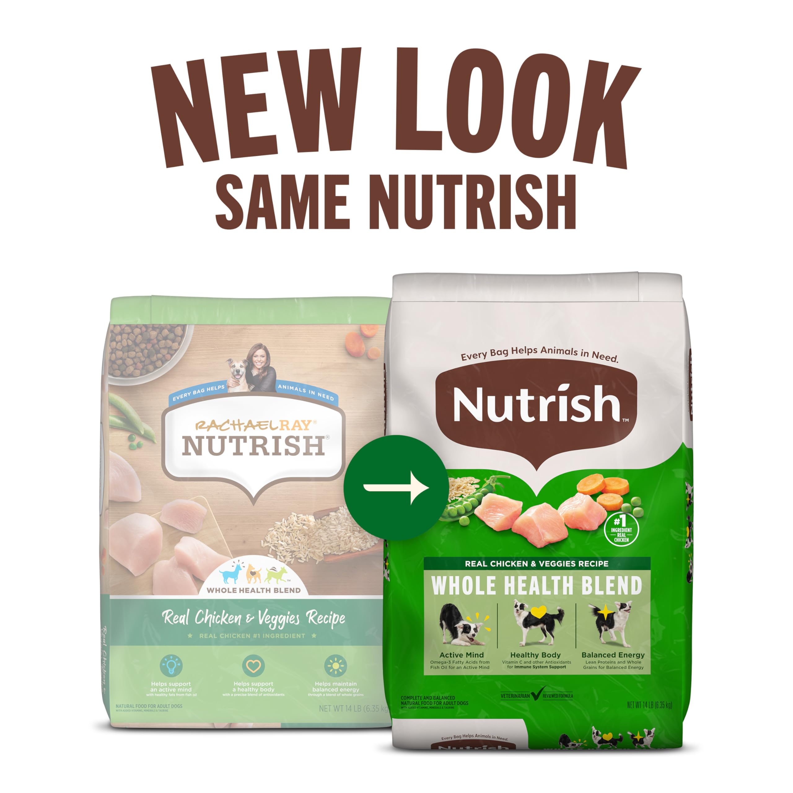 Nutrish Dry Dog Food, Real Chicken & Veggies Recipe Whole Health Blend, 6 lb. Bag (Rachael Ray) - Image 2