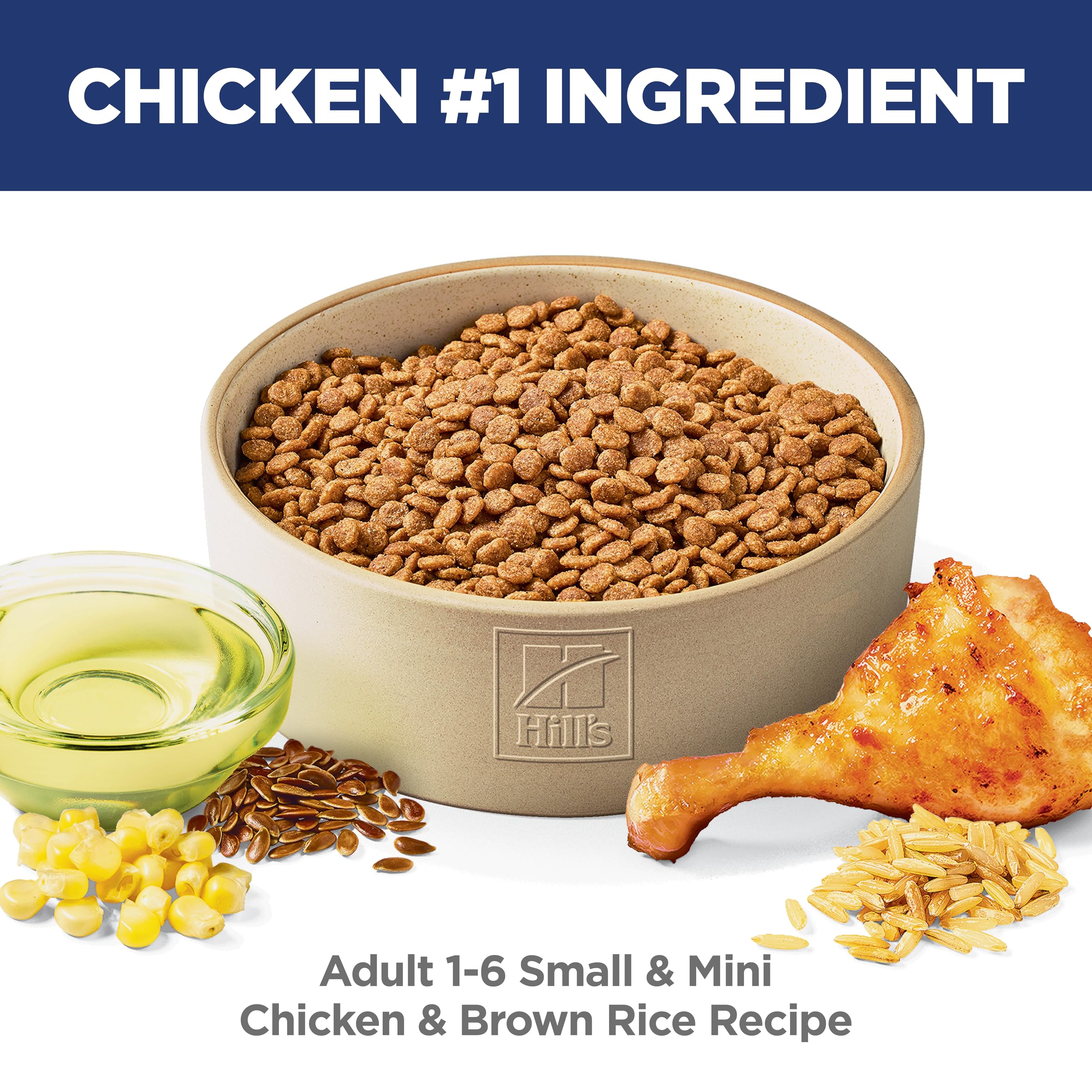 Hill's Science Diet Small & Mini, Adult 1-6, Small & Mini Breeds Premium Nutrition, Dry Dog Food, Chicken & Brown Rice, 4.5 lb Bag - Image 3
