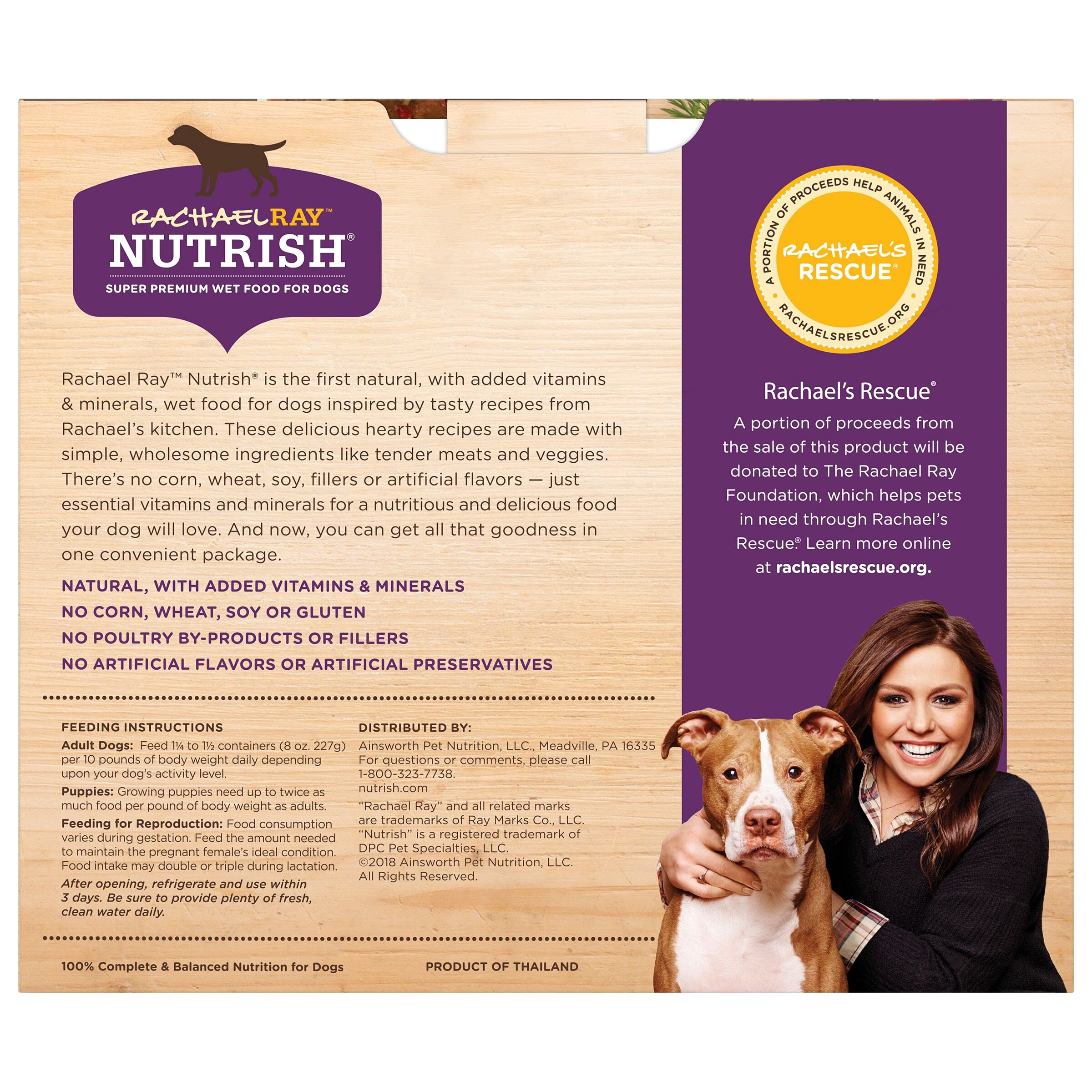 Nutrish Rachael Ray Wet Dog Food Variety Pack Hearty Recipes, 6-8 oz. Tubs, 2 Count - Image 4