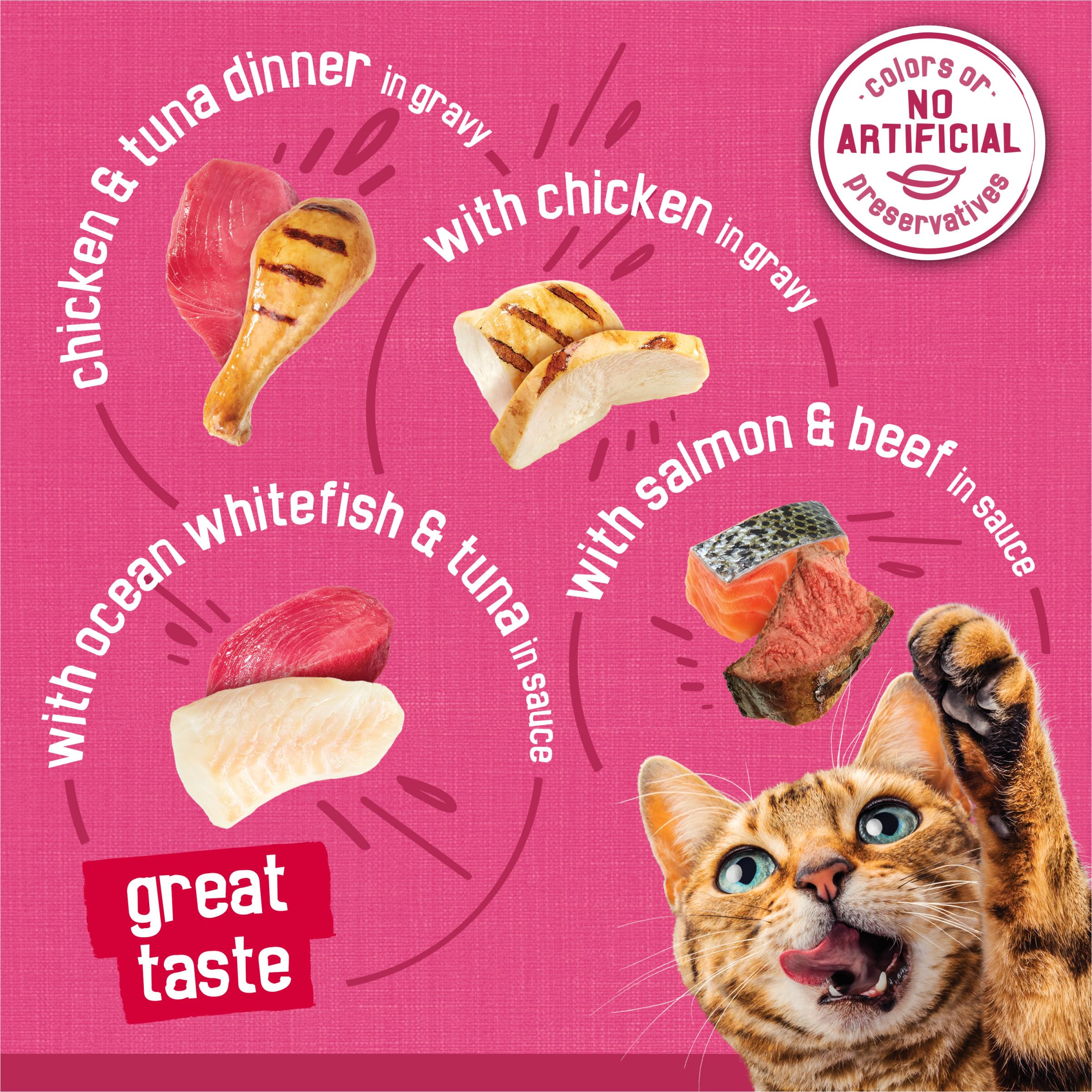 Purina Friskies Gravy Wet Cat Food Variety Pack, Surfin? and Turfin? Prime Filets Favorites - 48 ct. Can - Image 4