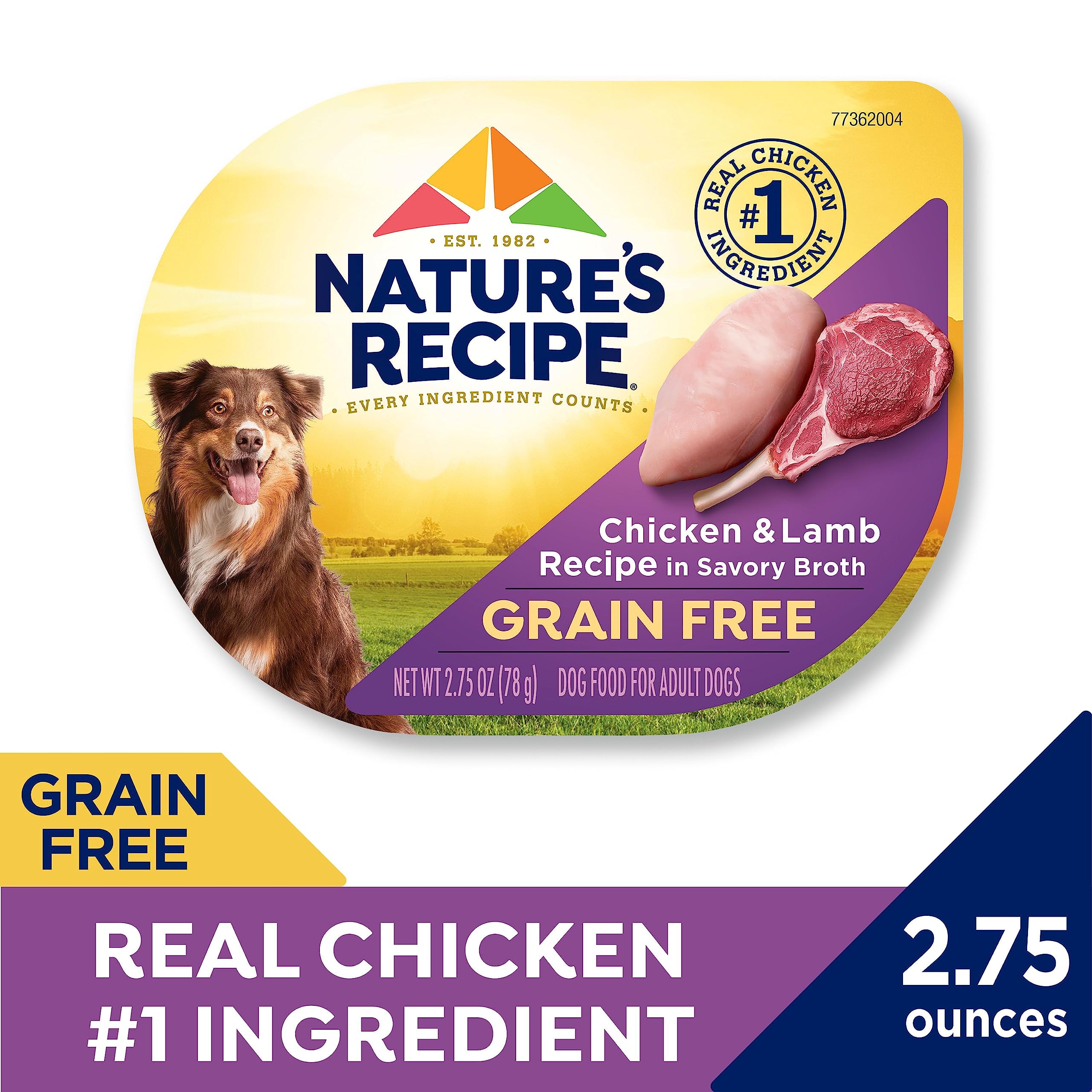Nature's Recipe Grain Free Chicken & Lamb Recipe in Savory Broth Wet Dog Food, 2.75 oz. Cup, 12 Count - Image 3
