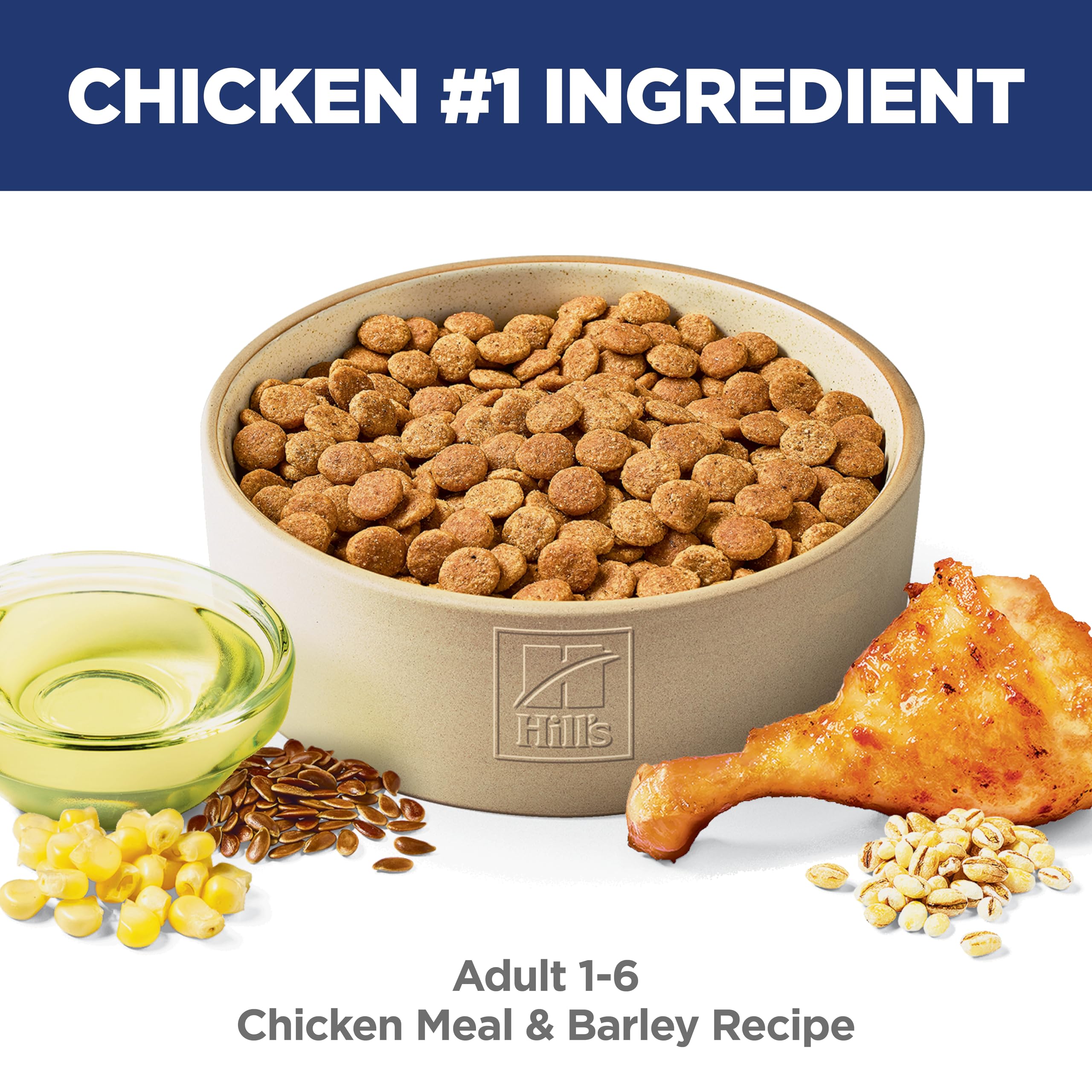 Hill's Science Diet Adult 1-6, Adult 1-6 Premium Nutrition, Dry Dog Food, Chicken & Barley, 15 lb Bag - Image 3